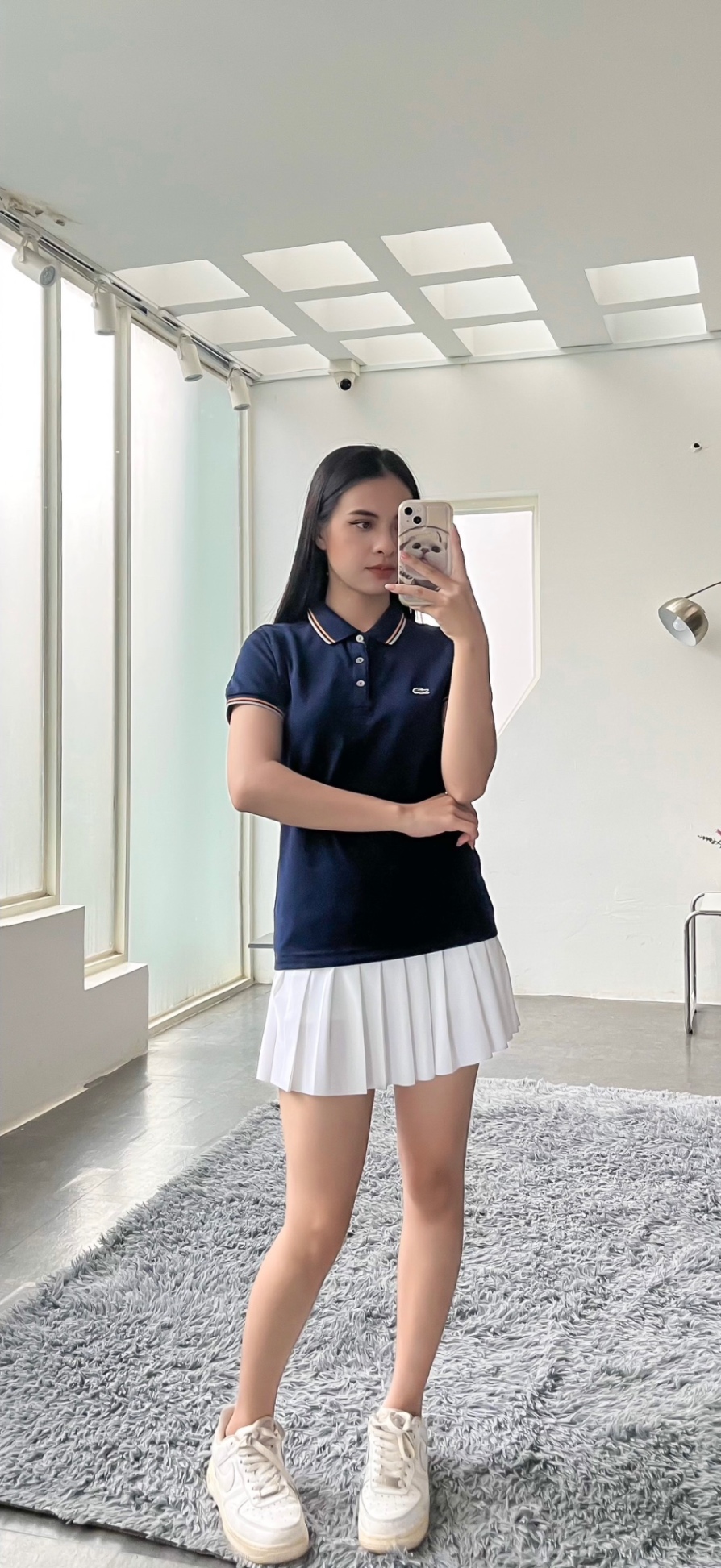 Áo polo nữ LCSTE phối viền 138-Xanh navy