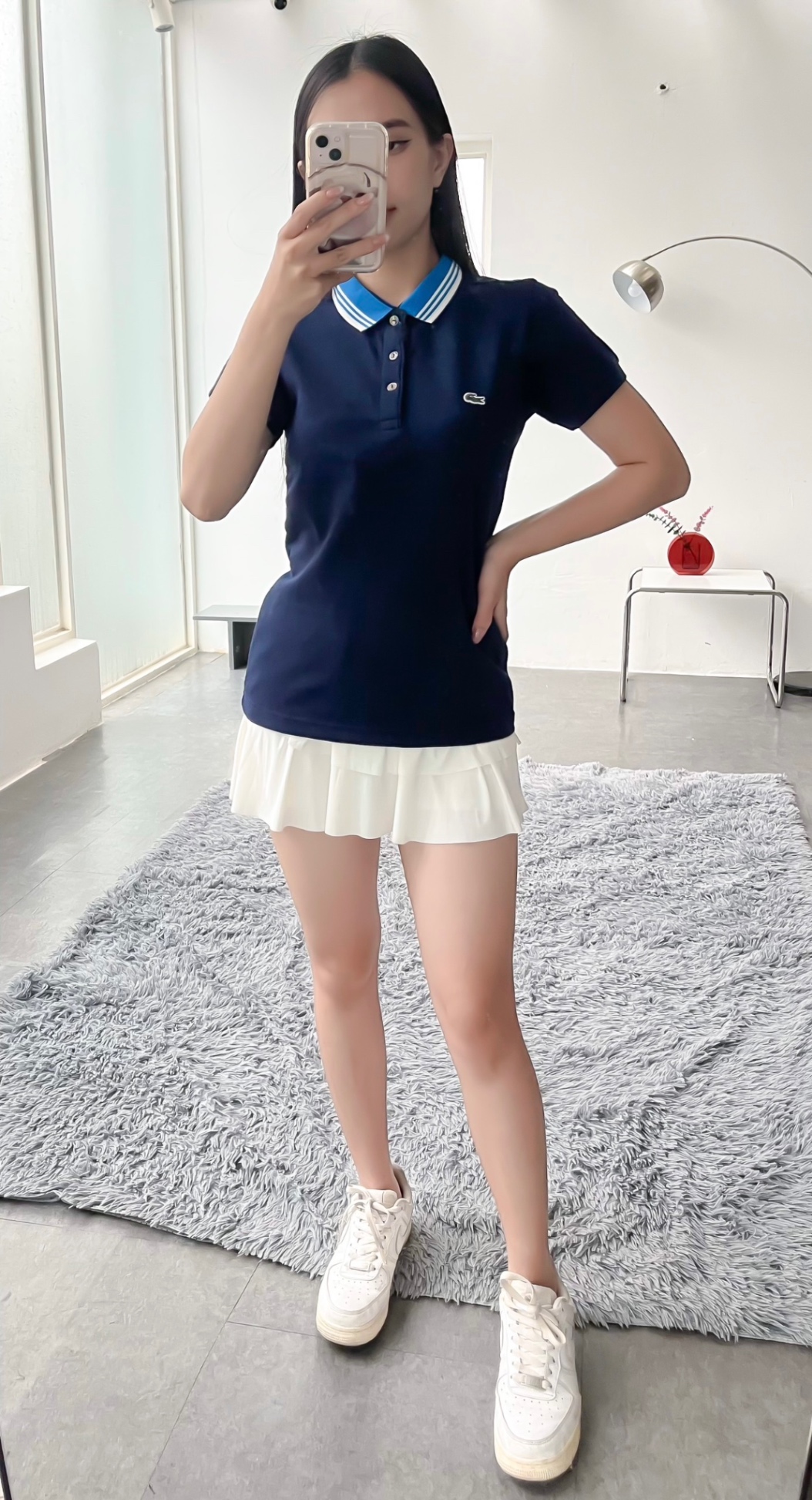 Áo polo nữ LCSTE phối viền 141-Xanh navy