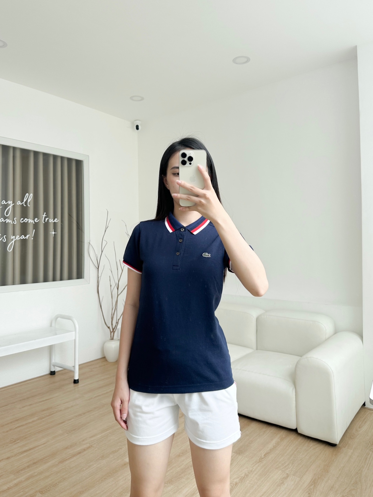 Áo polo nữ LCSTE phối viền 144-Xanh navy