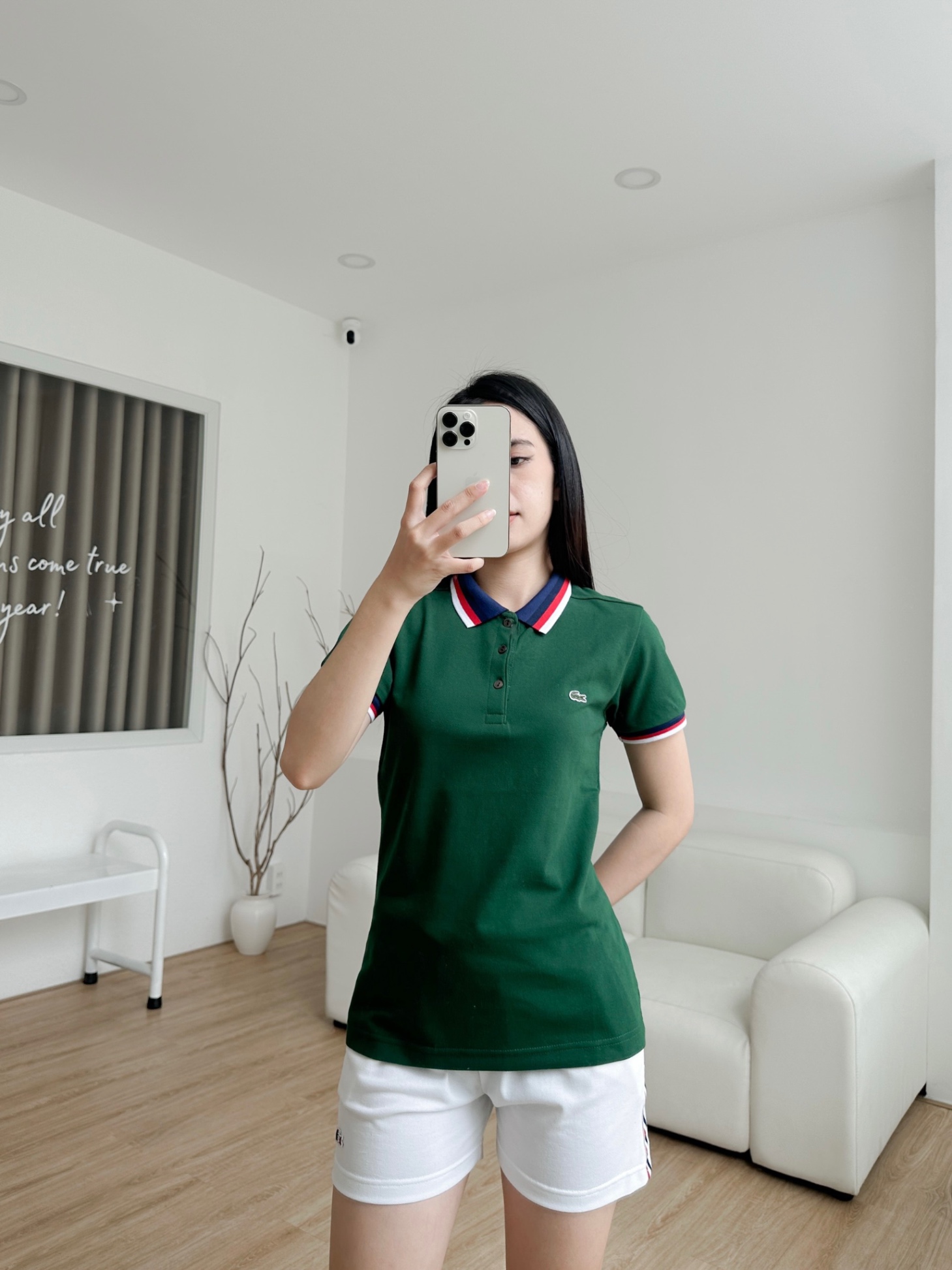 Áo polo nữ LCSTE phối viền 144-Rêu