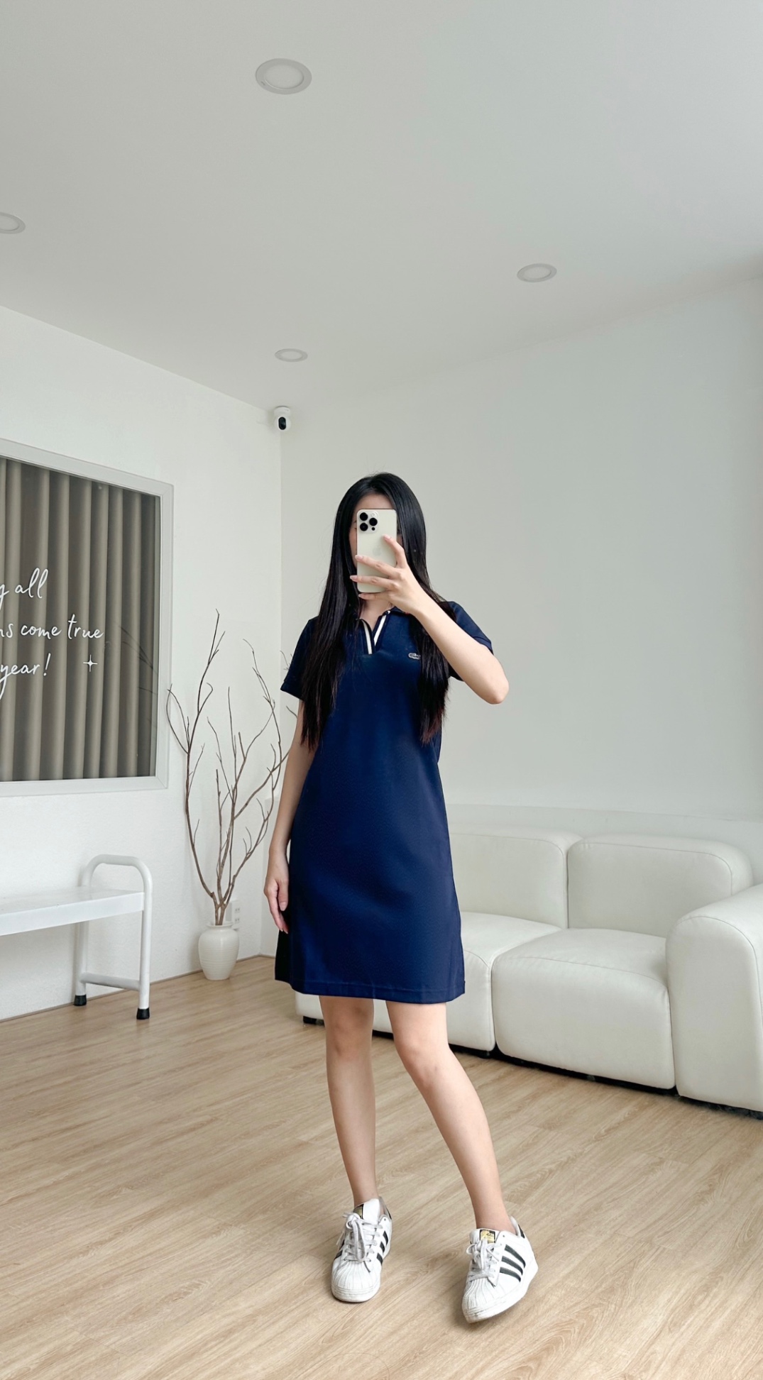 Đầm polo nữ LCSTE phối viền 134-Xanh navy