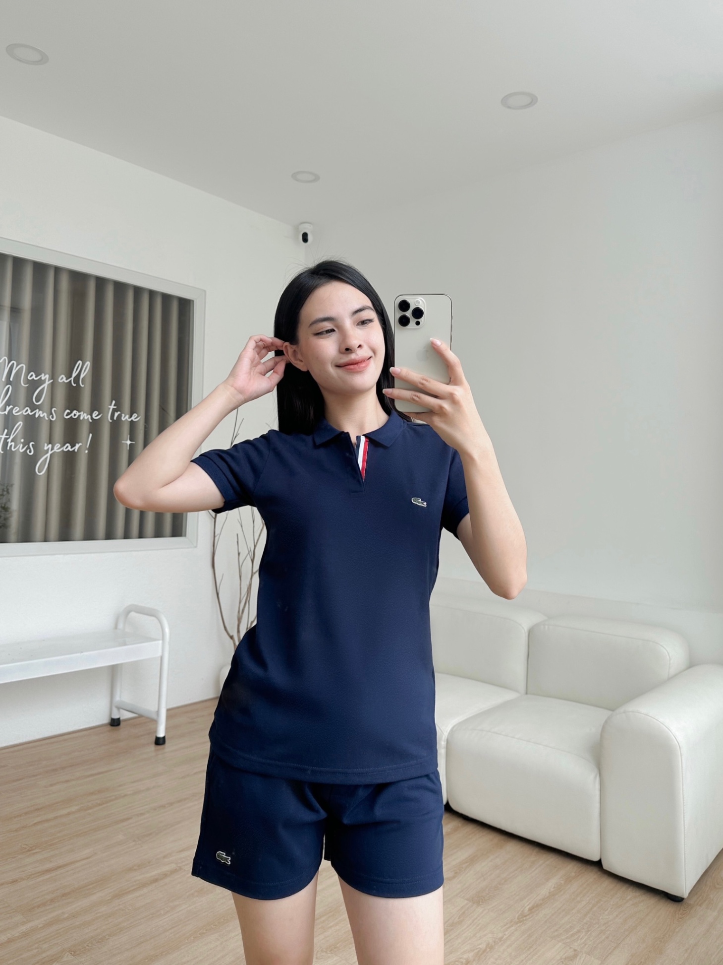 Áo polo nữ LCSTE phối viền 122-Xanh navy