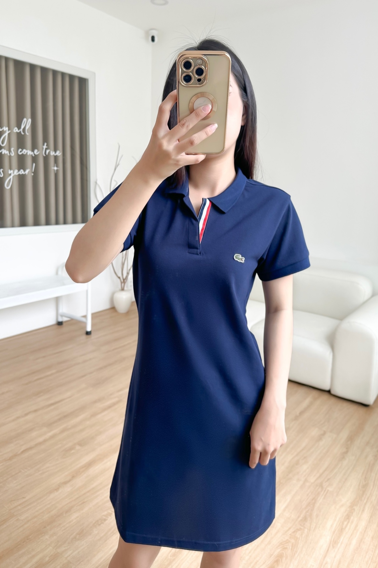 Đầm polo nữ LCSTE phối viền 122-Xanh navy