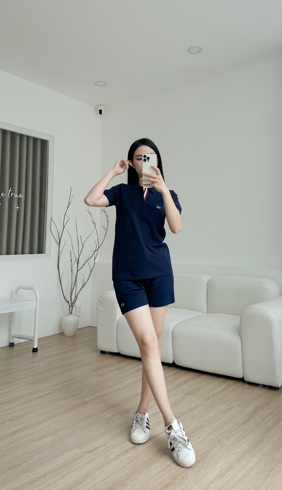 Áo polo nữ LCSTE phối viền 122-Xanh navy