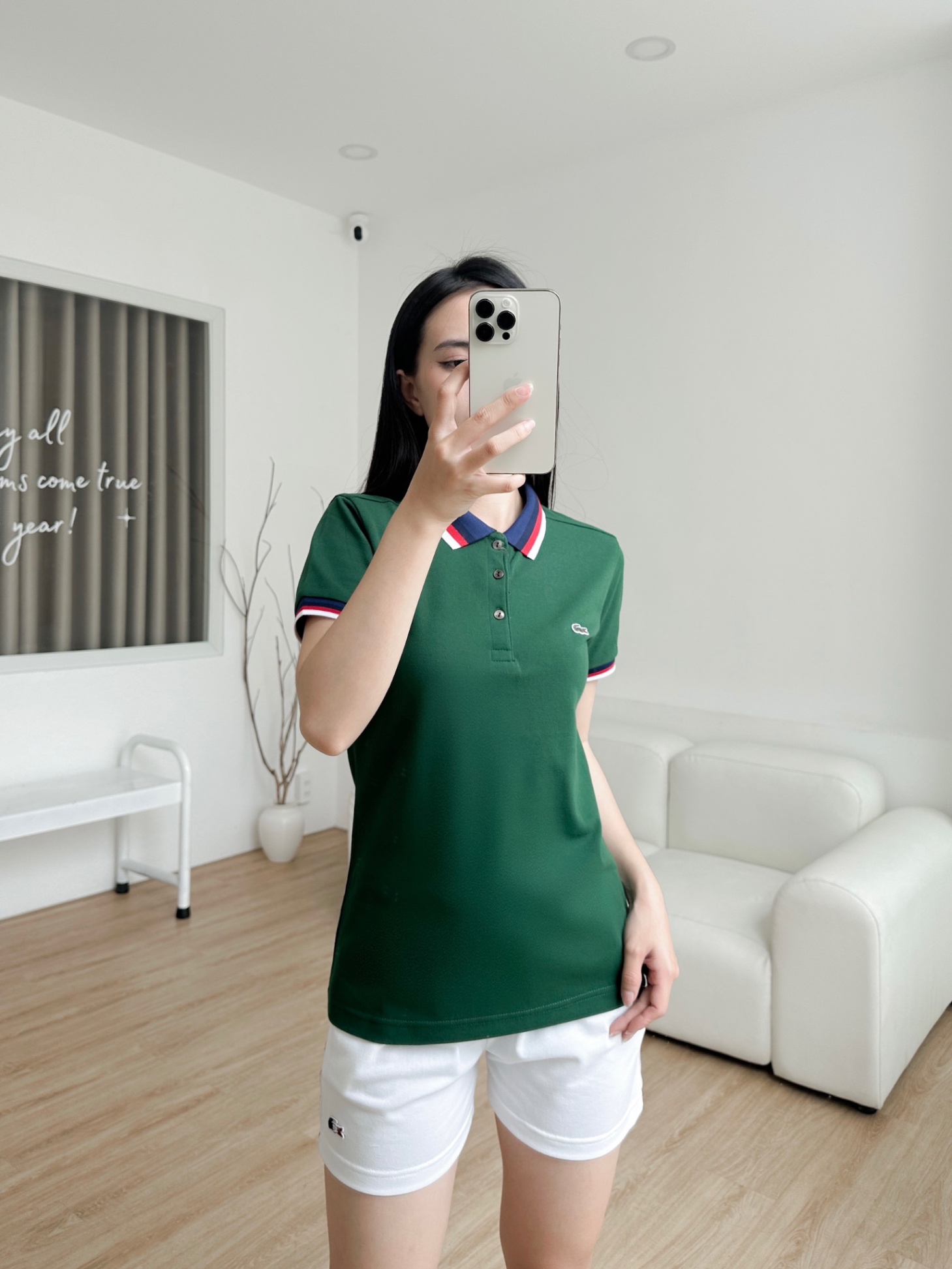 Áo polo nữ LCSTE phối viền 144-Rêu