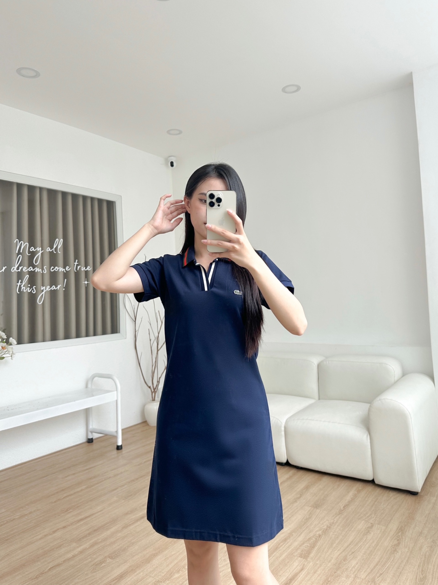 Đầm polo nữ LCSTE phối viền 134-Xanh navy