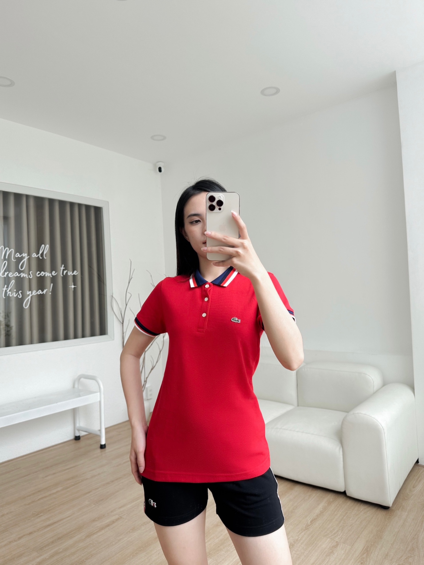 Áo polo nữ LCSTE phối viền 144-Đỏ