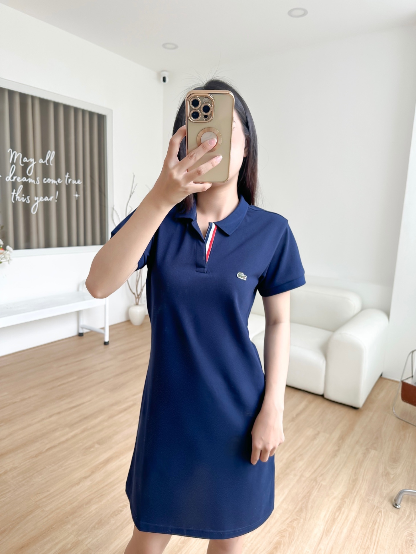 Đầm polo nữ LCSTE phối viền 122-Xanh navy