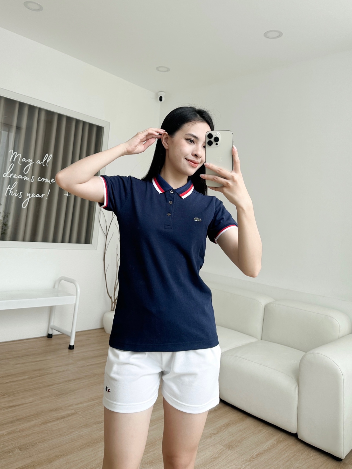 Áo polo nữ LCSTE phối viền 144-Xanh navy