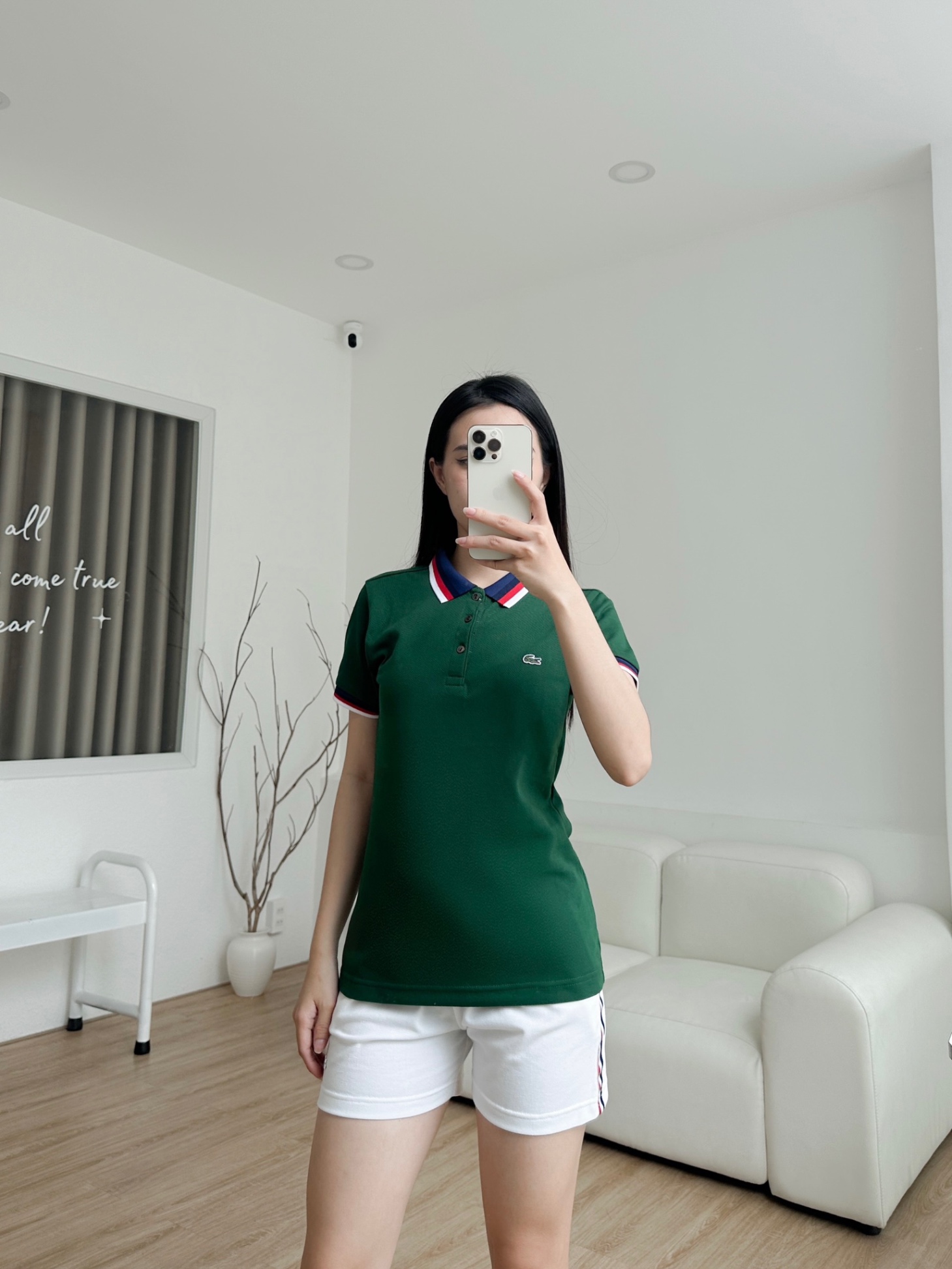 Áo polo nữ LCSTE phối viền 144-Rêu