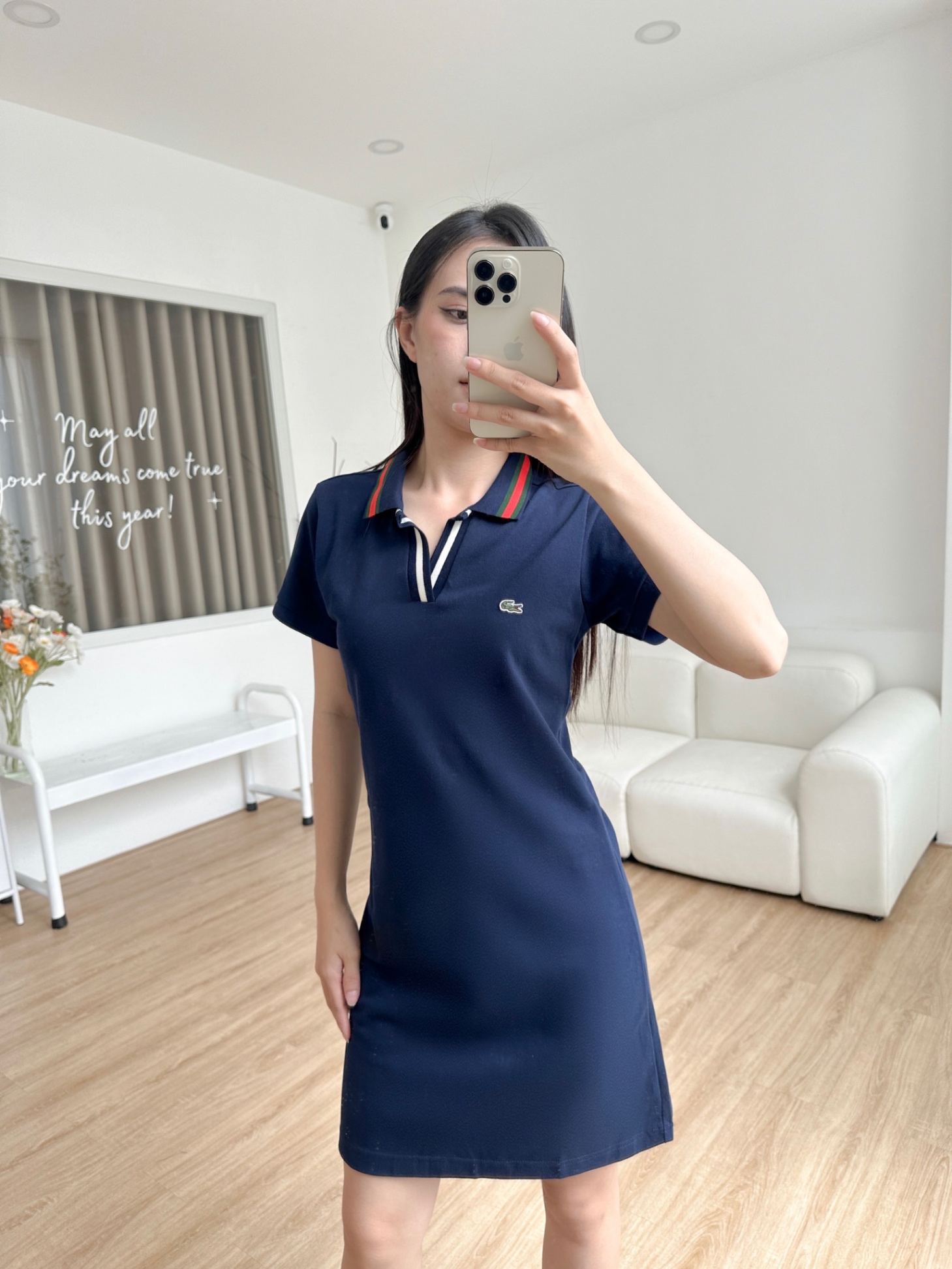 Đầm polo nữ LCSTE phối viền 134-Xanh navy