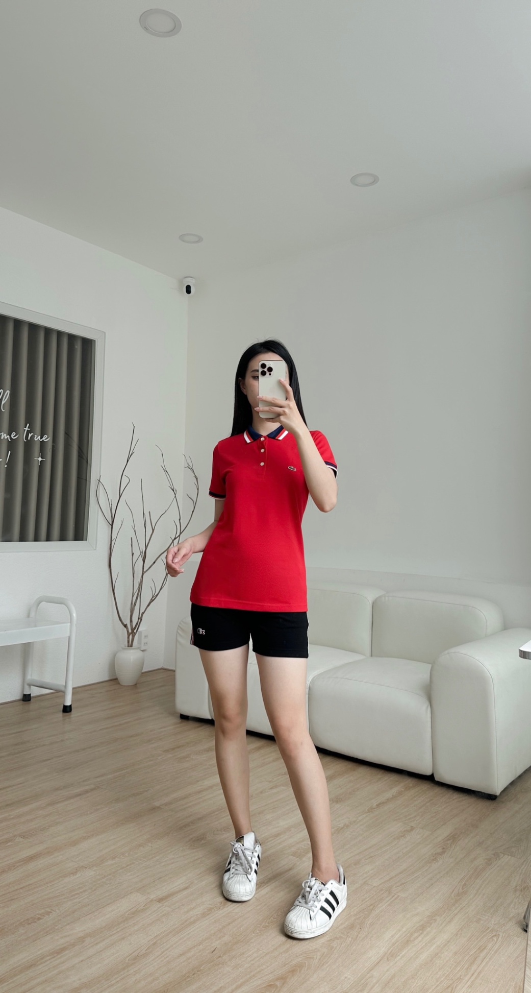 Áo polo nữ LCSTE phối viền 144-Đỏ