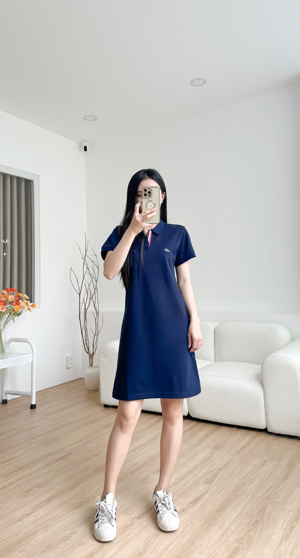 Đầm polo nữ LCSTE phối viền 122-Xanh navy