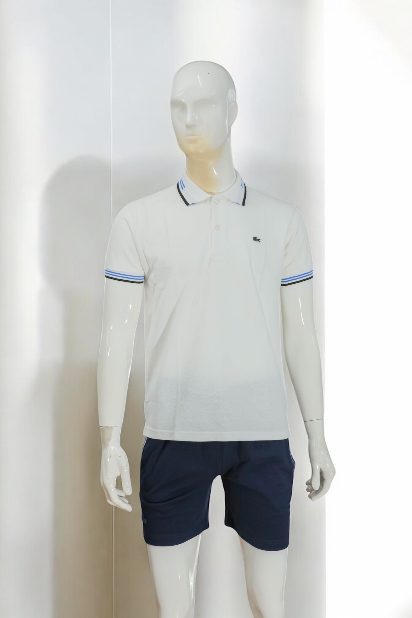 Áo polo nam LCSTE phối viền 168-Trắng