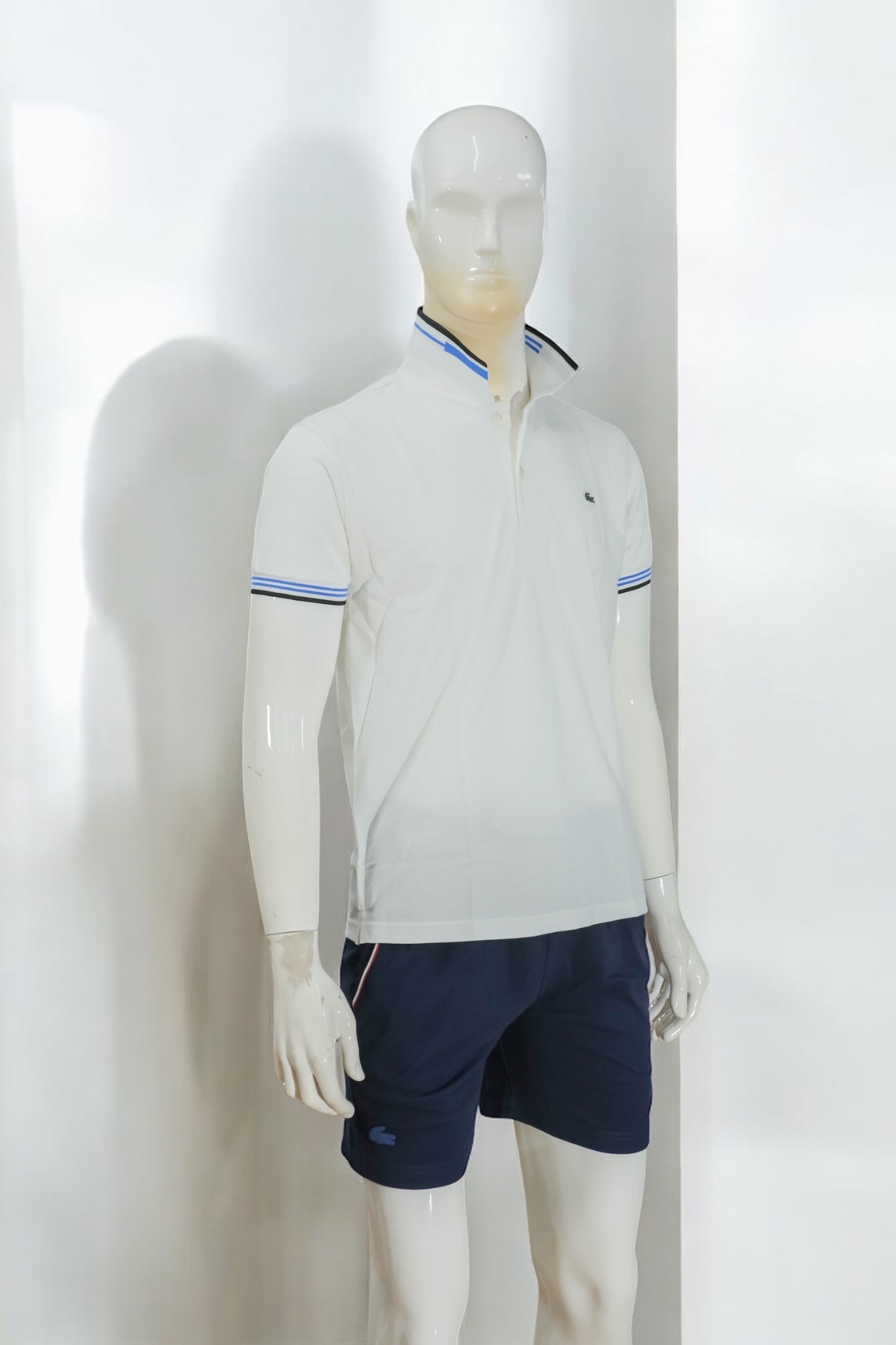 Áo polo nam LCSTE phối viền 168-Trắng