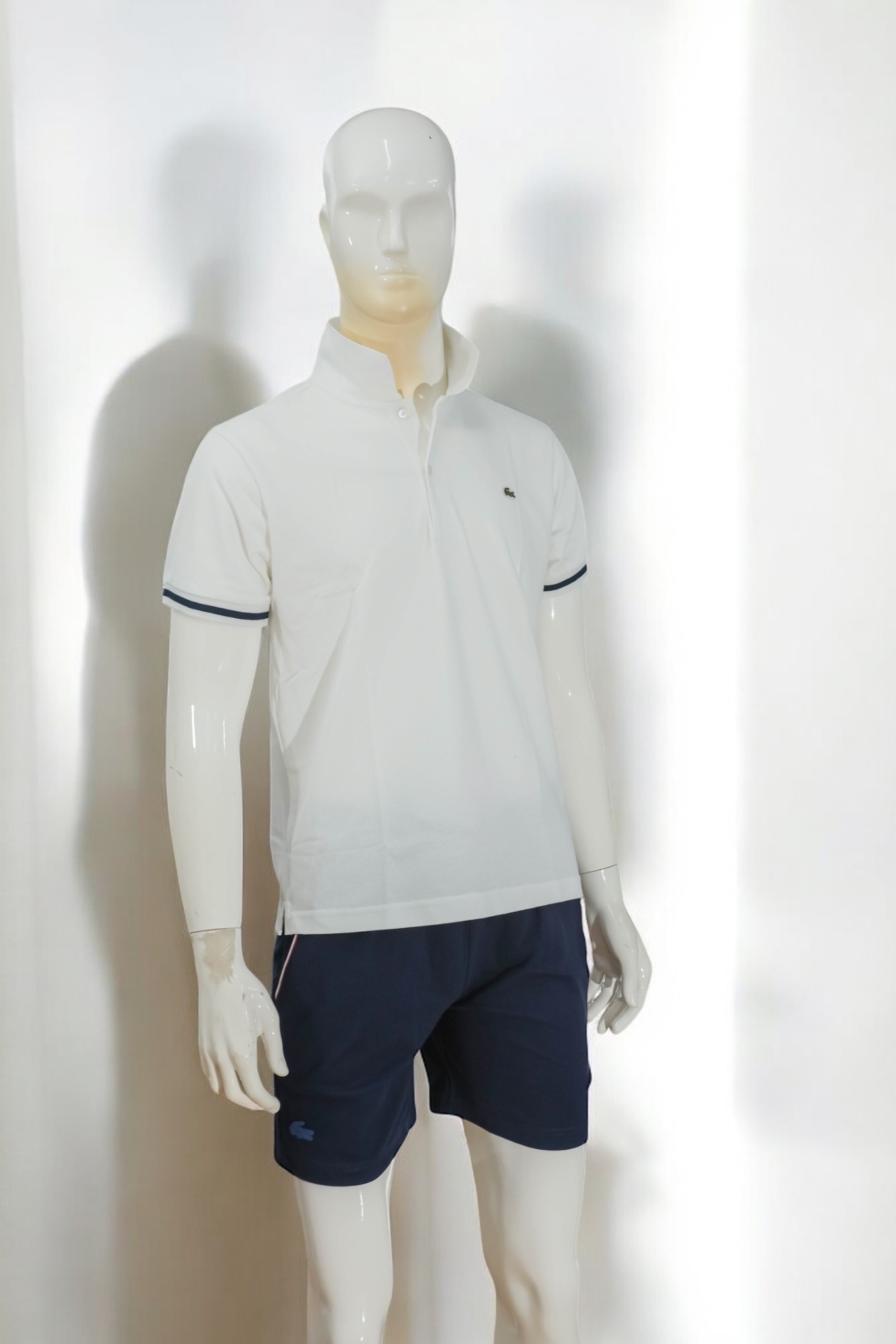 Áo polo nam LCSTE phối viền 164-Trắng