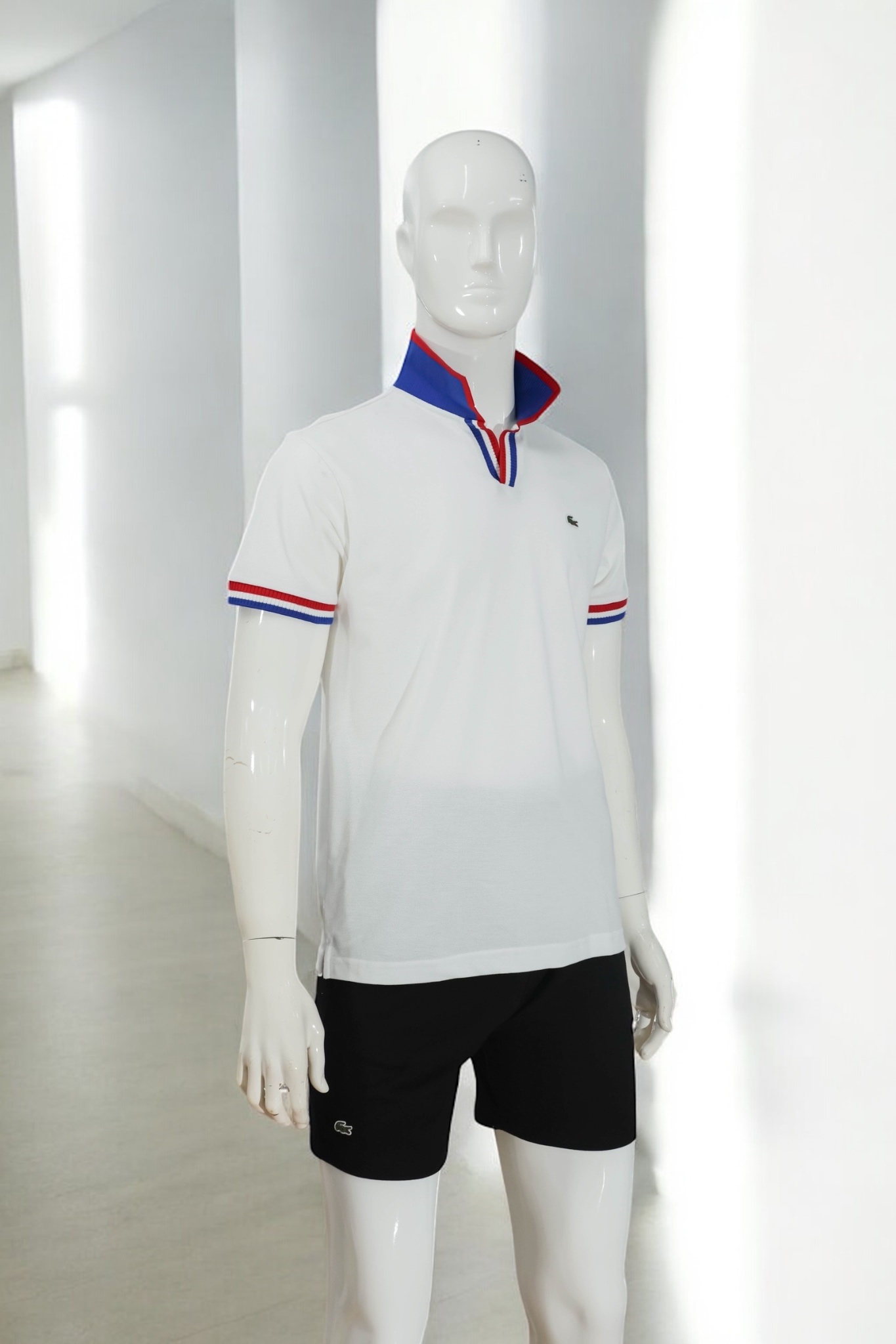 Áo polo nam LCSTE phối viền 180-Trắng