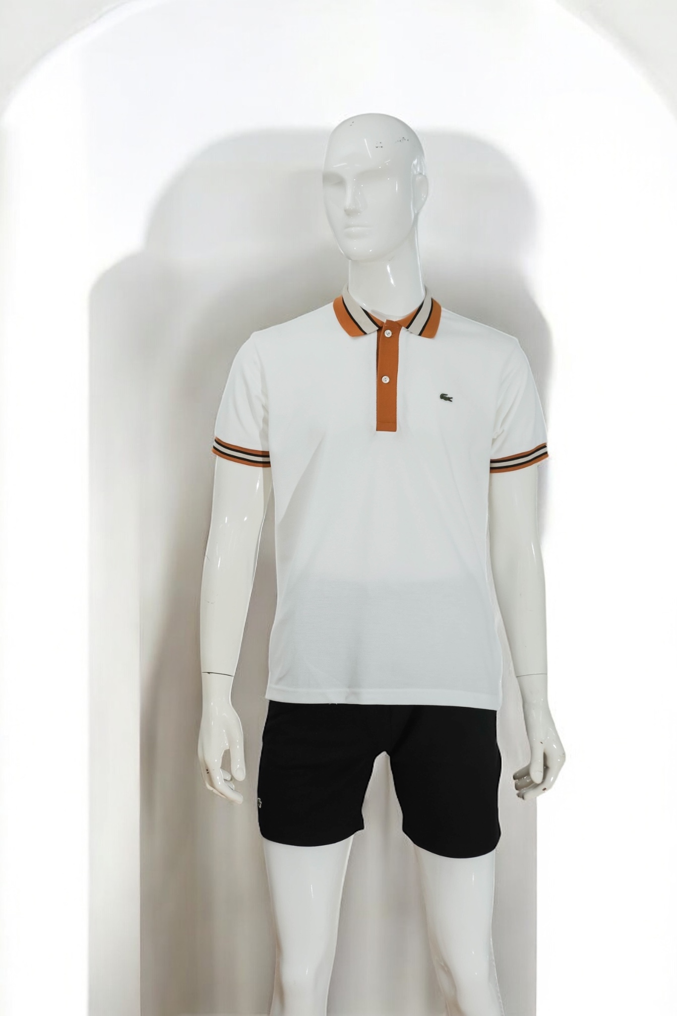 Áo polo nam LCSTE phối viền 181-Trắng