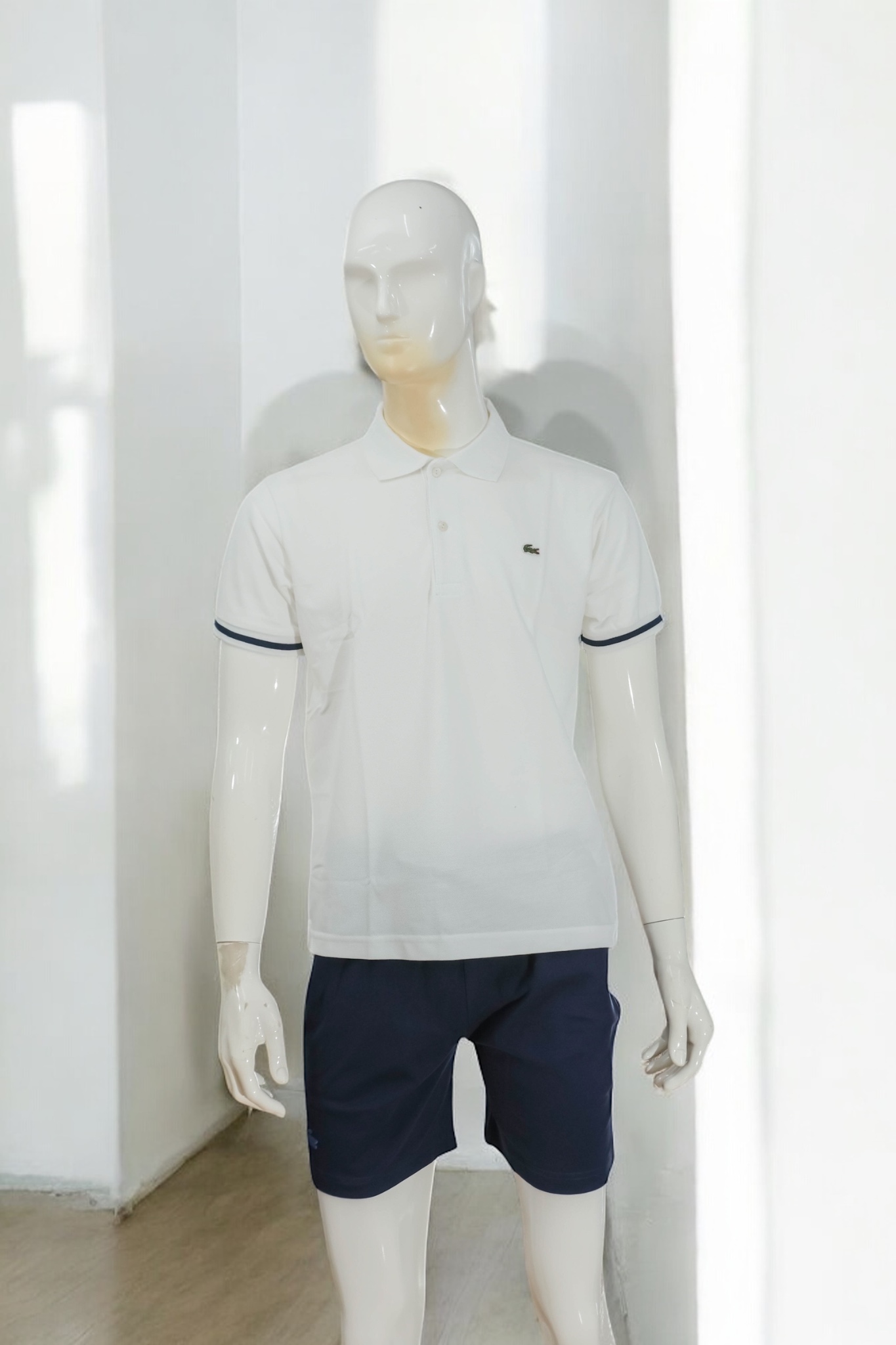 Áo polo nam LCSTE phối viền 164-Trắng