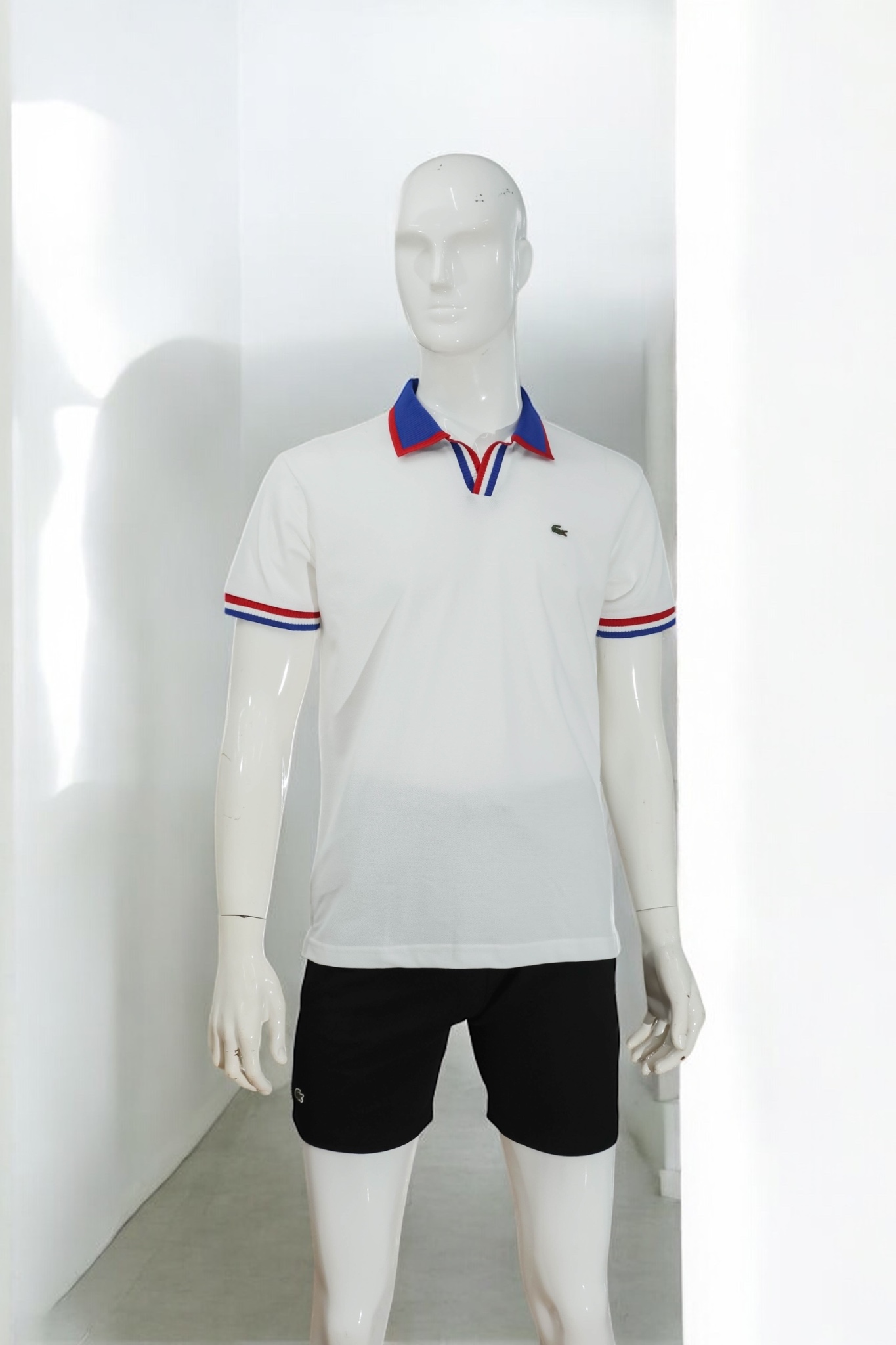 Áo polo nam LCSTE phối viền 180-Trắng