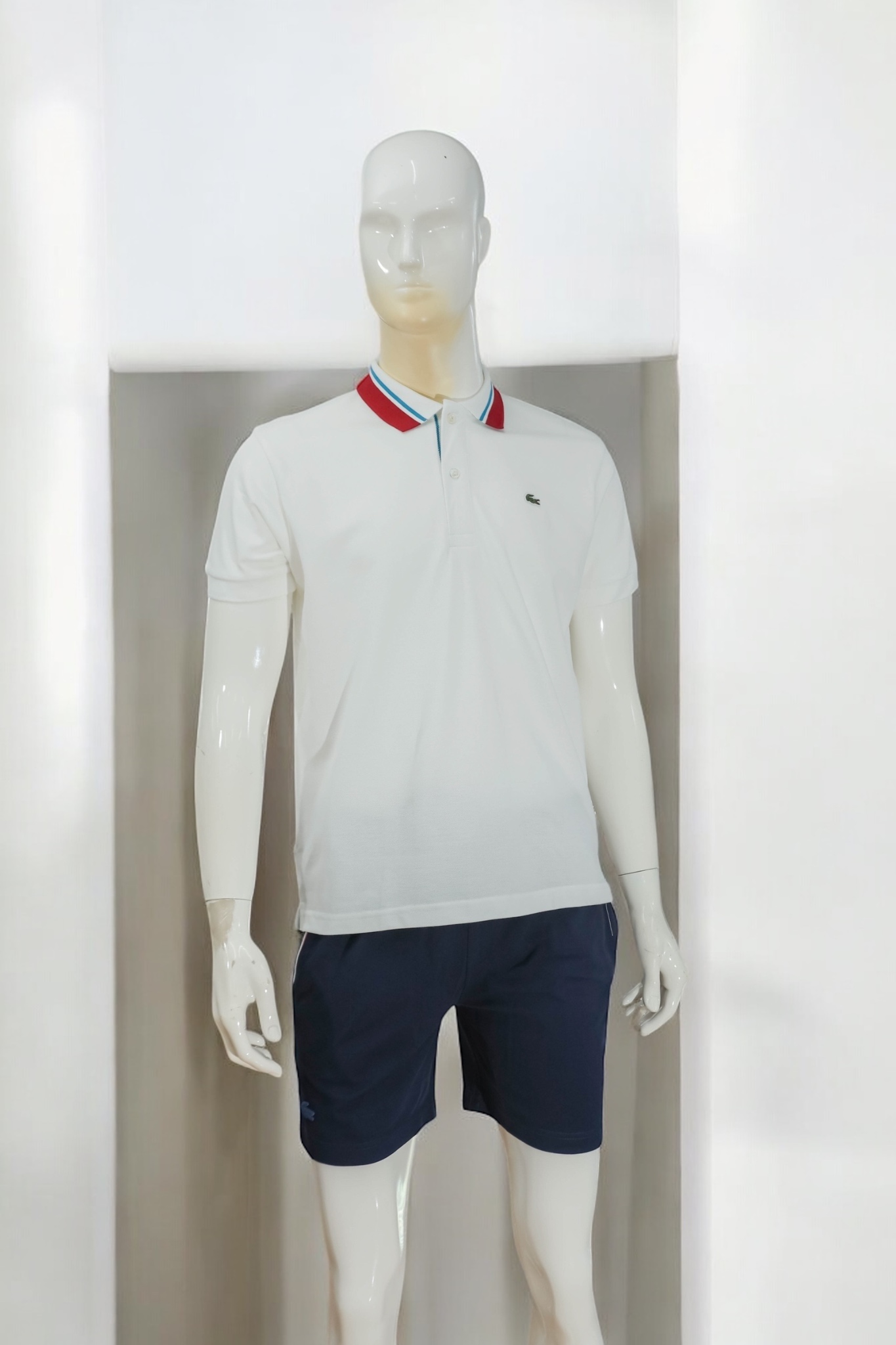 Áo polo nam LCSTE phối viền 190-Trắng