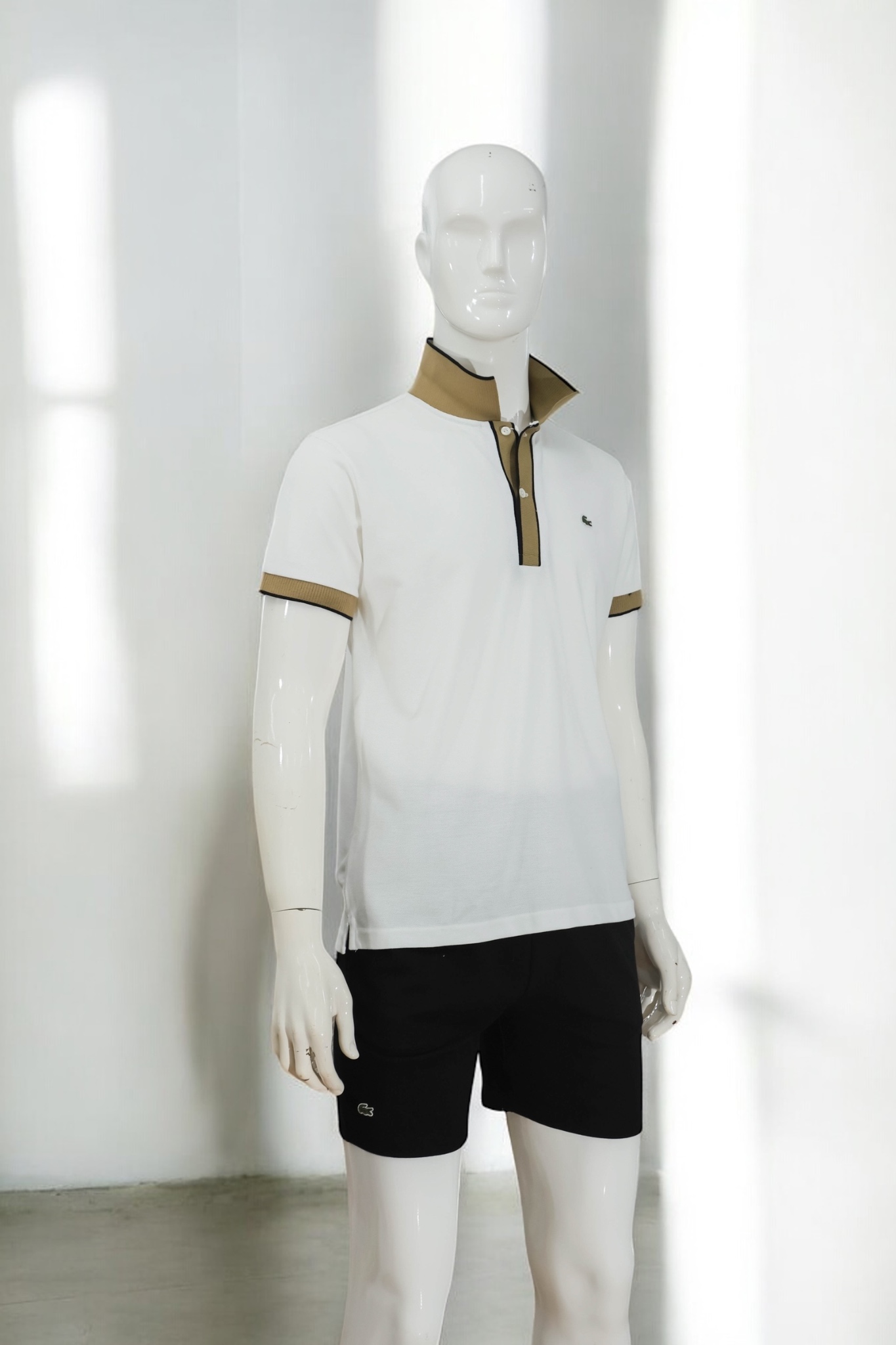 Áo polo nam LCSTE phối viền 189-Trắng