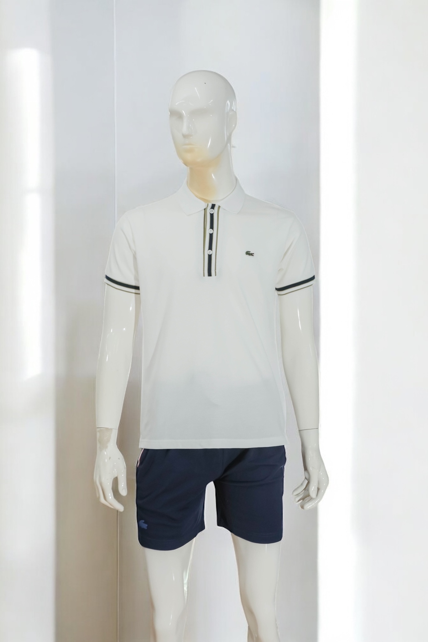 Áo polo nam LCSTE phối viền 185-Trắng