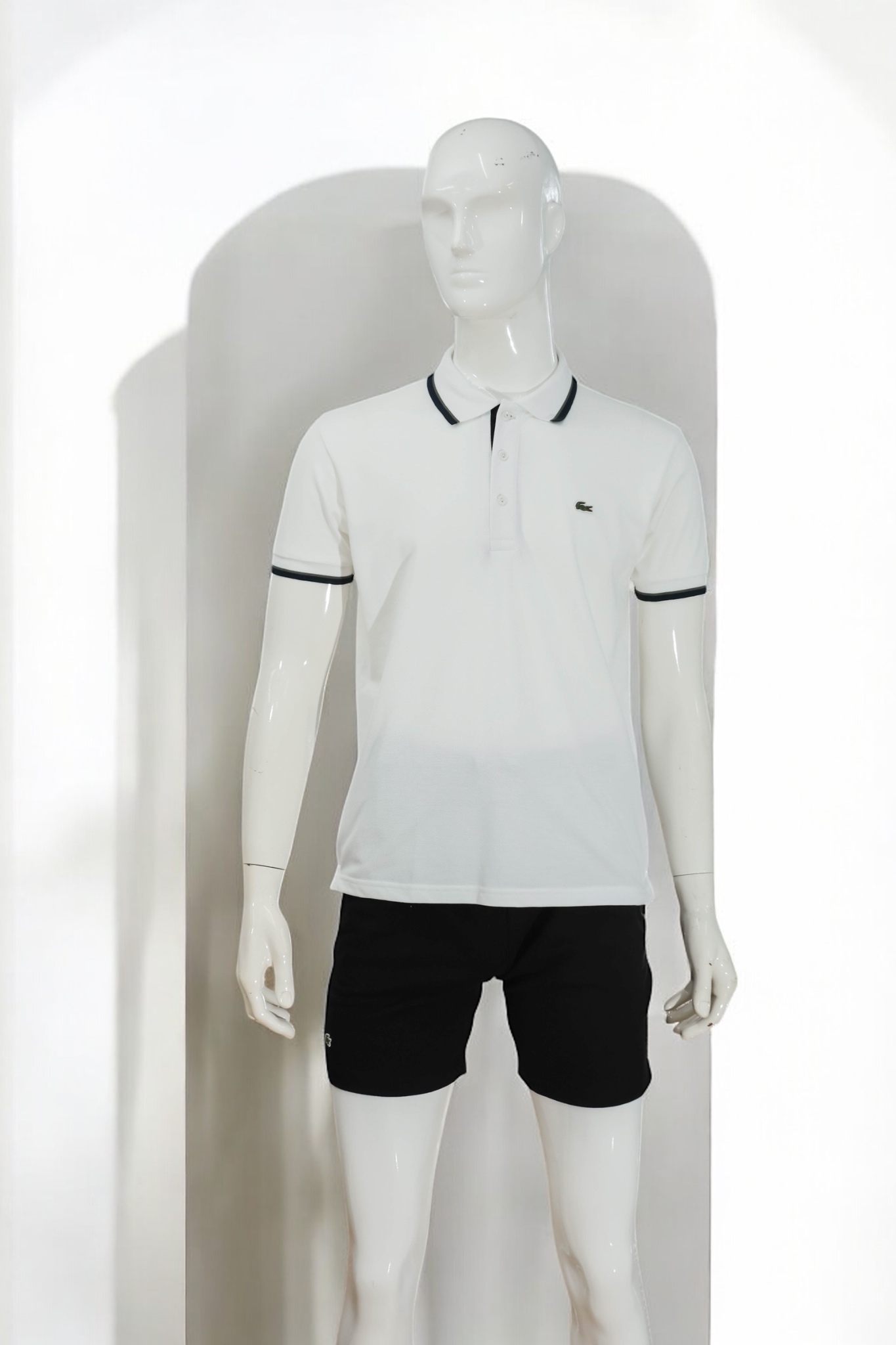 Áo polo nam LCSTE phối viền 192-Trắng