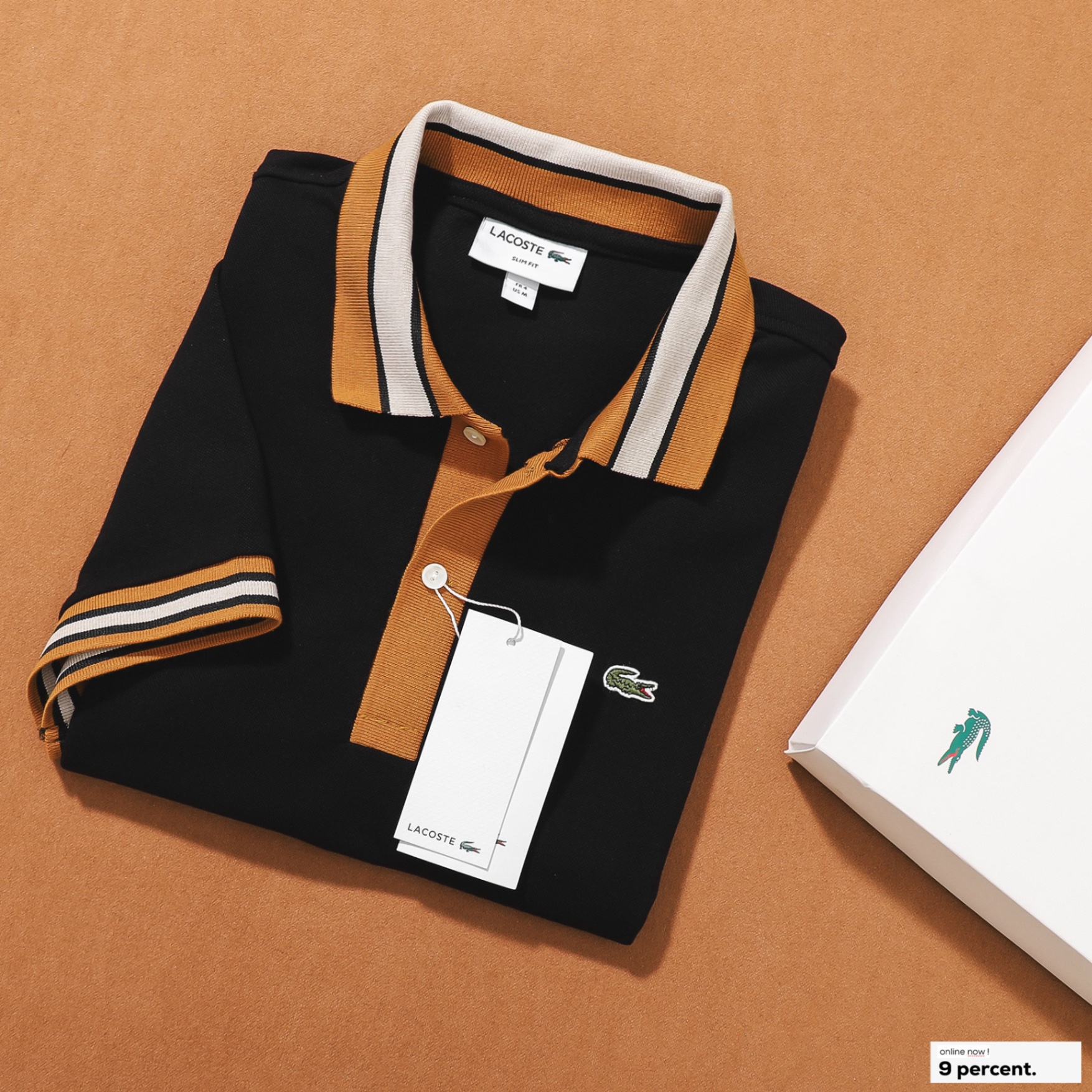 Áo polo nam LCSTE phối viền 181-Đen