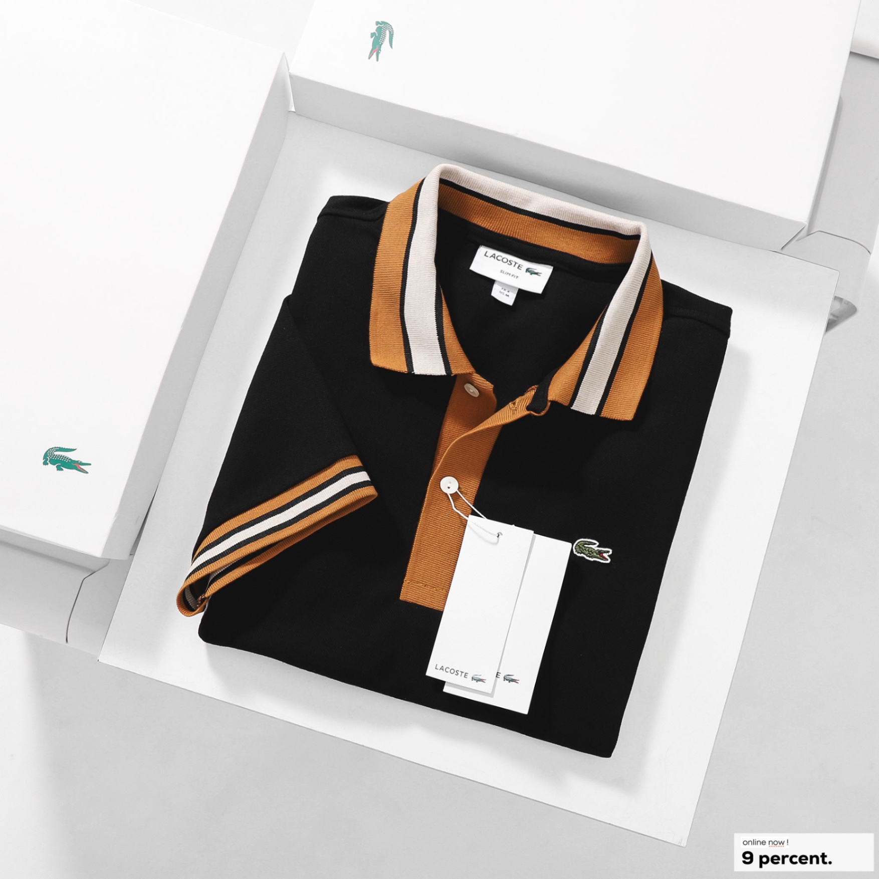 Áo polo nam LCSTE phối viền 181-Đen