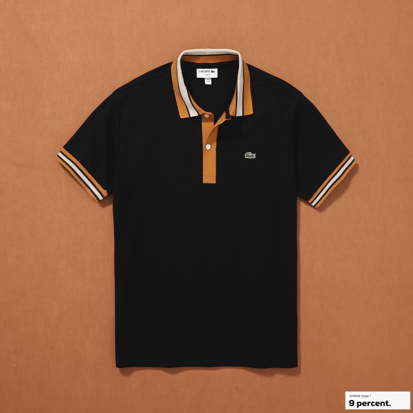 Áo polo nam LCSTE phối viền 181-Đen