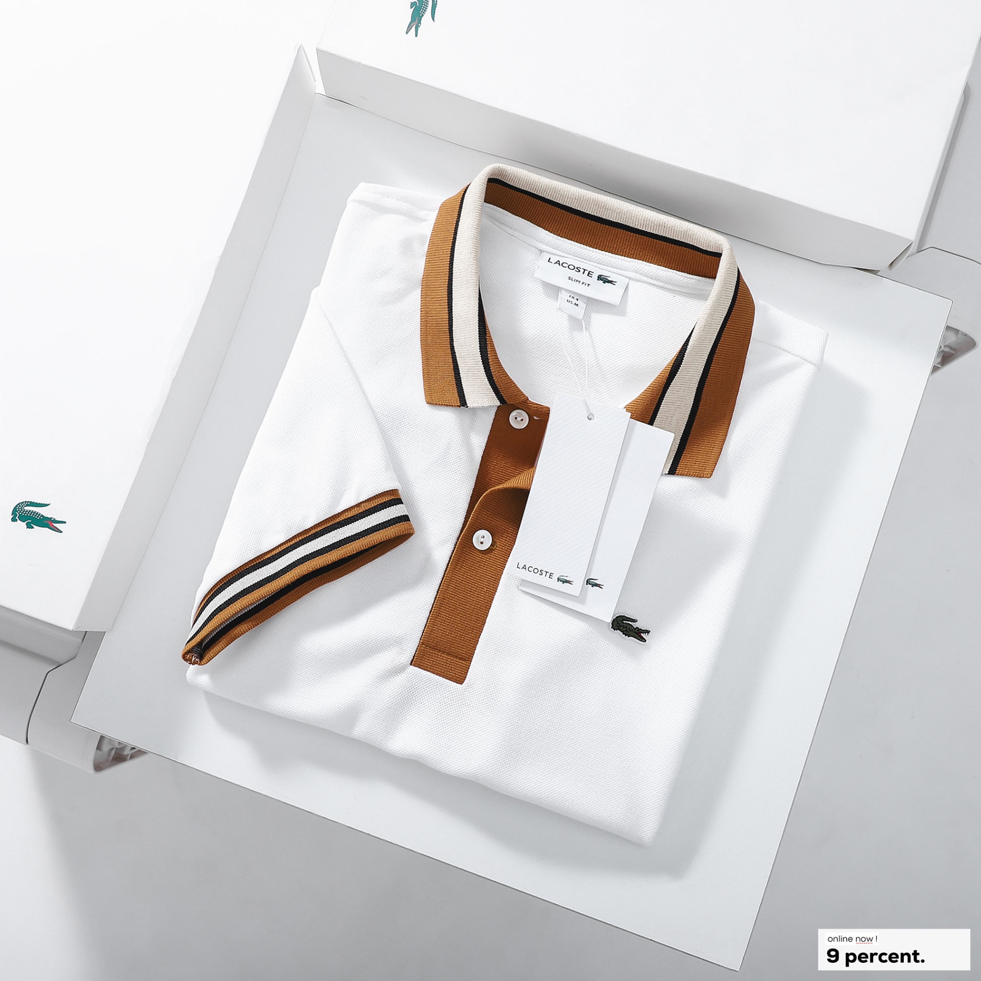 Áo polo nam LCSTE phối viền 181-Trắng