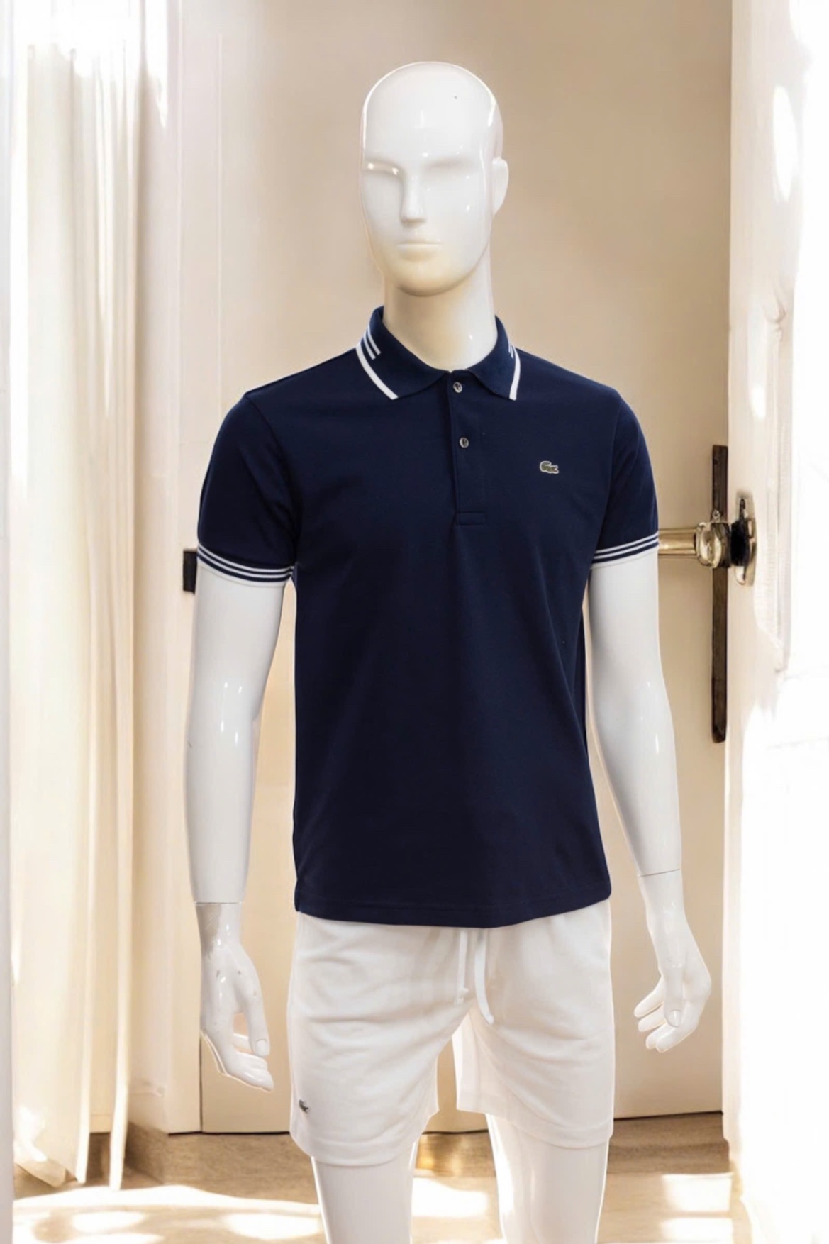 Áo polo nam LCSTE phối viền 163-Xanh navy