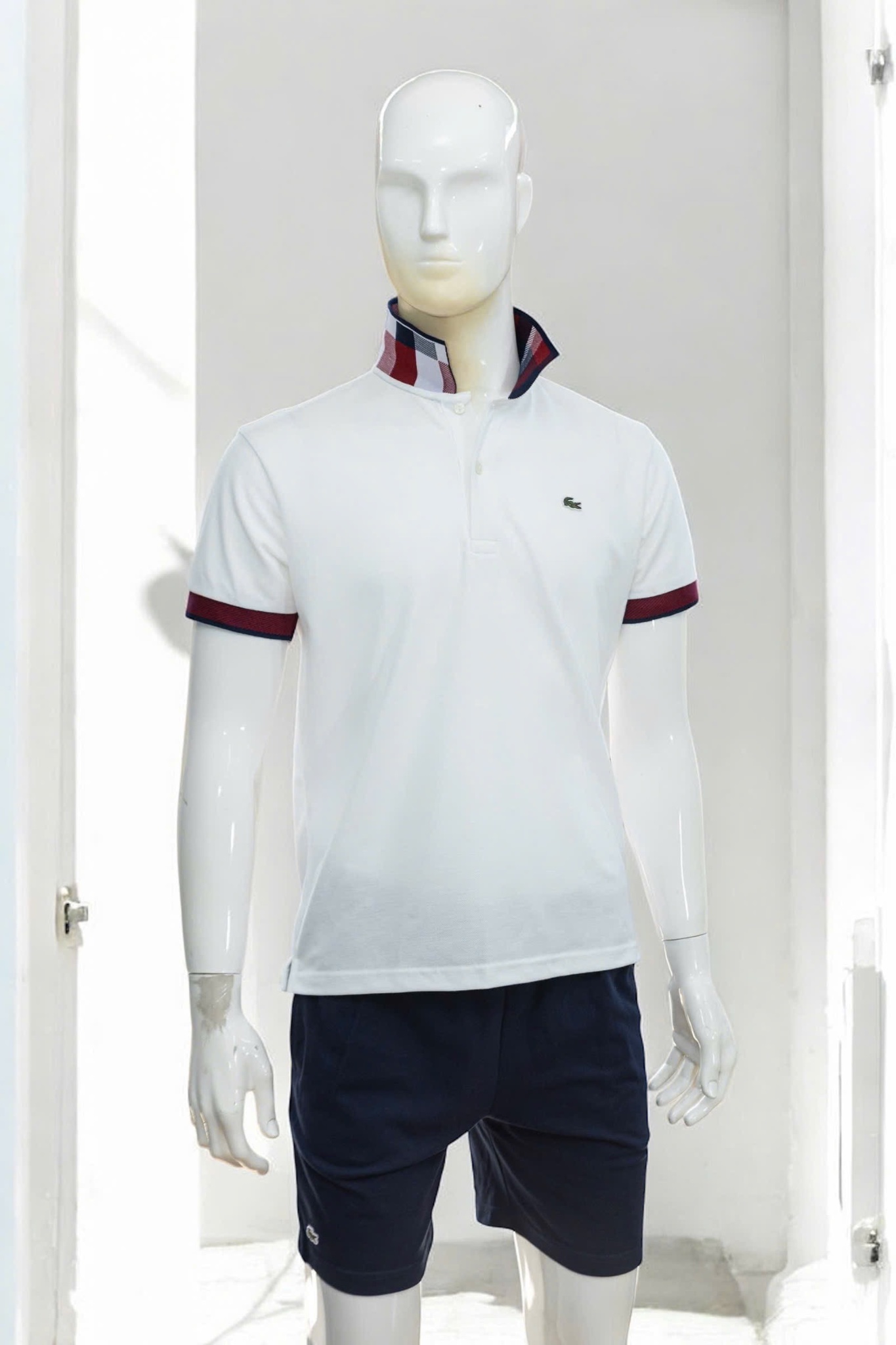 Áo polo nam LCSTE phối viền 146-Trắng