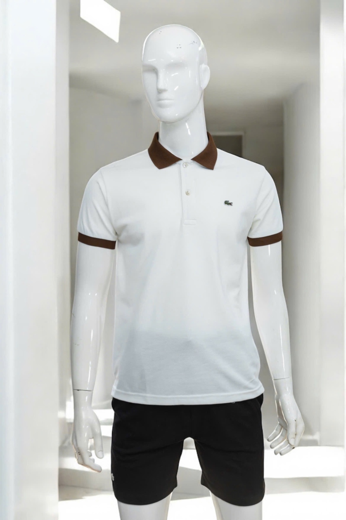 Áo polo nam LCSTE phối viền 142-Trắng