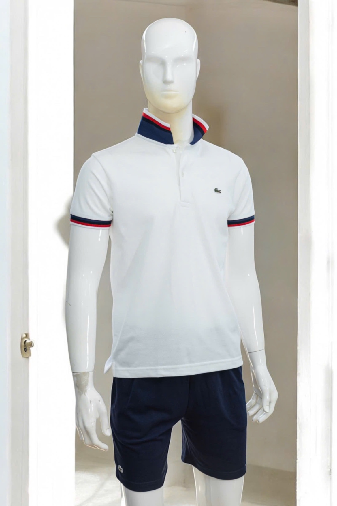 Áo polo nam LCSTE phối viền 144-Trắng