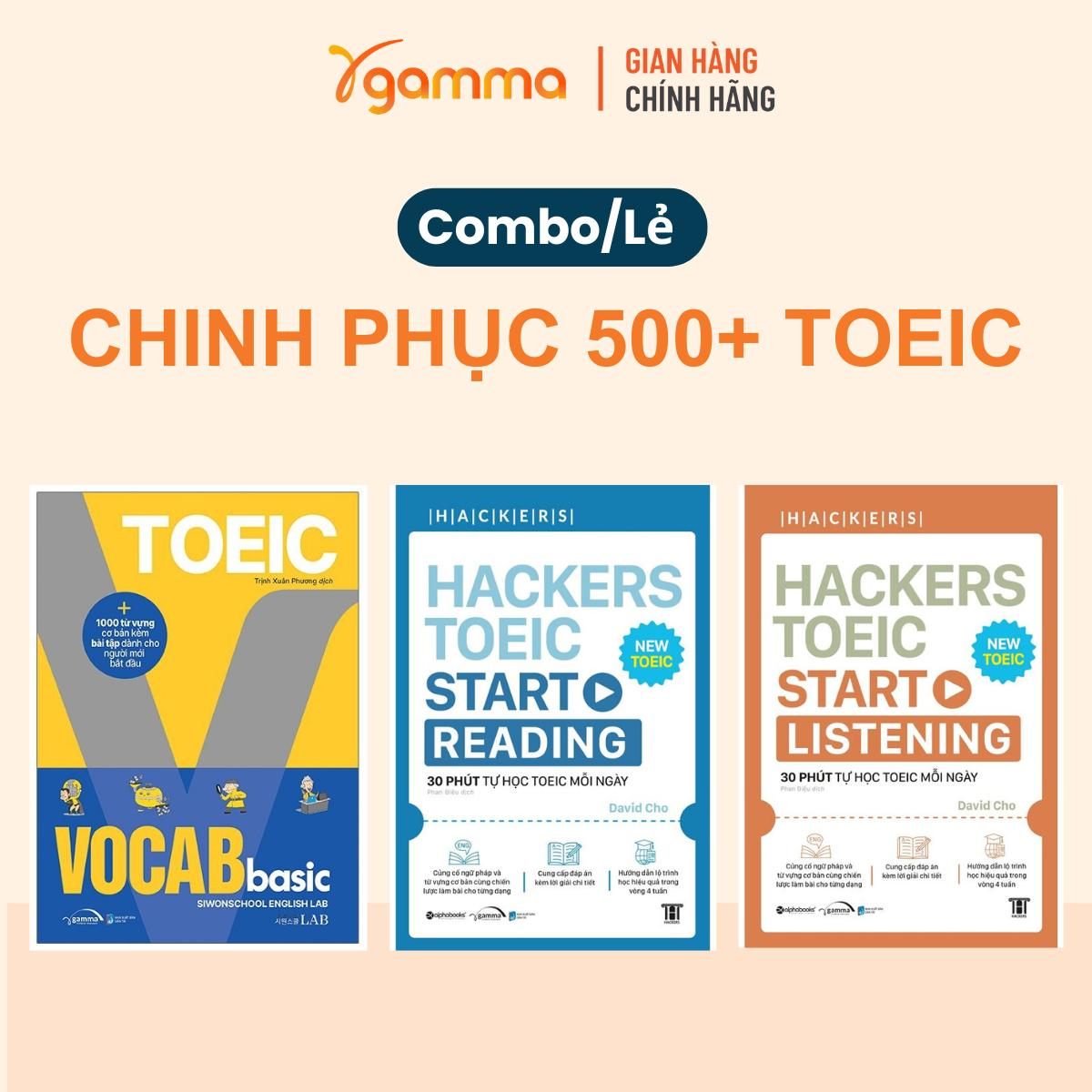 Combo Hackers Toeic Start Listening + Hackers Toeic Start Reading - Toeic Vocab Basic