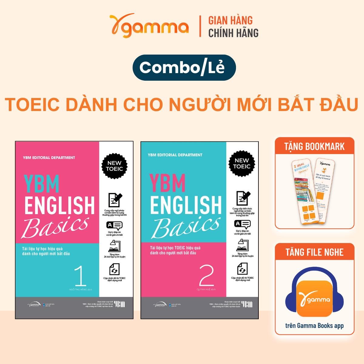 Combo YBM English Basics 1+2 - Tài Liệu Tự Học Toeic Hiệu Quả Dành Cho Người Mới Bắt Đầu