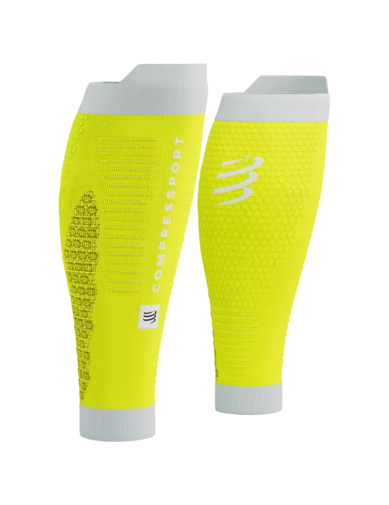 BÓ CALF COMPRESSPORT R2 3.0 - SAFE YELLOW WHITE