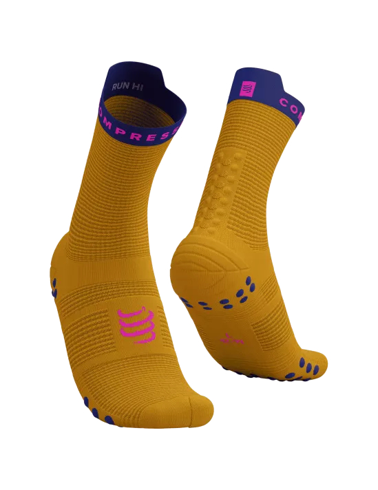 TẤT COMPRESSPORT PRO RACING SOCKS V4.0 RUNHIGH SAFFRON DAZZ BLUE