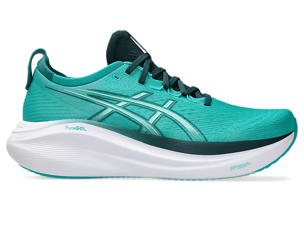 ASICS GEL NIMBUS 27 MEN / WAVE TEAL SAXON GREEN