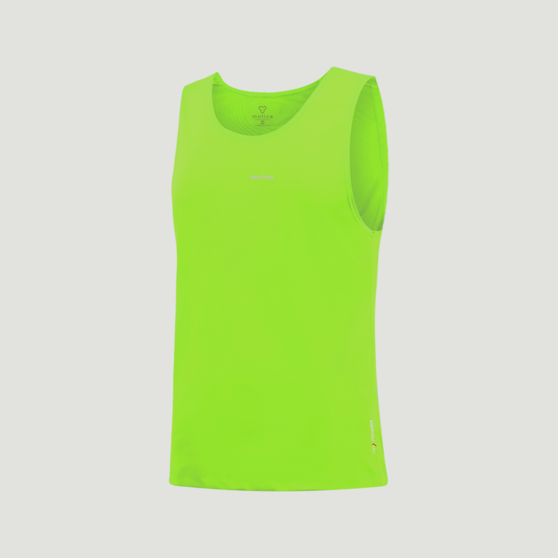 ÁO CHẠY BỘ NAM MOTIVE MEN SIMPLE COLOR SINGLET XANH NEON