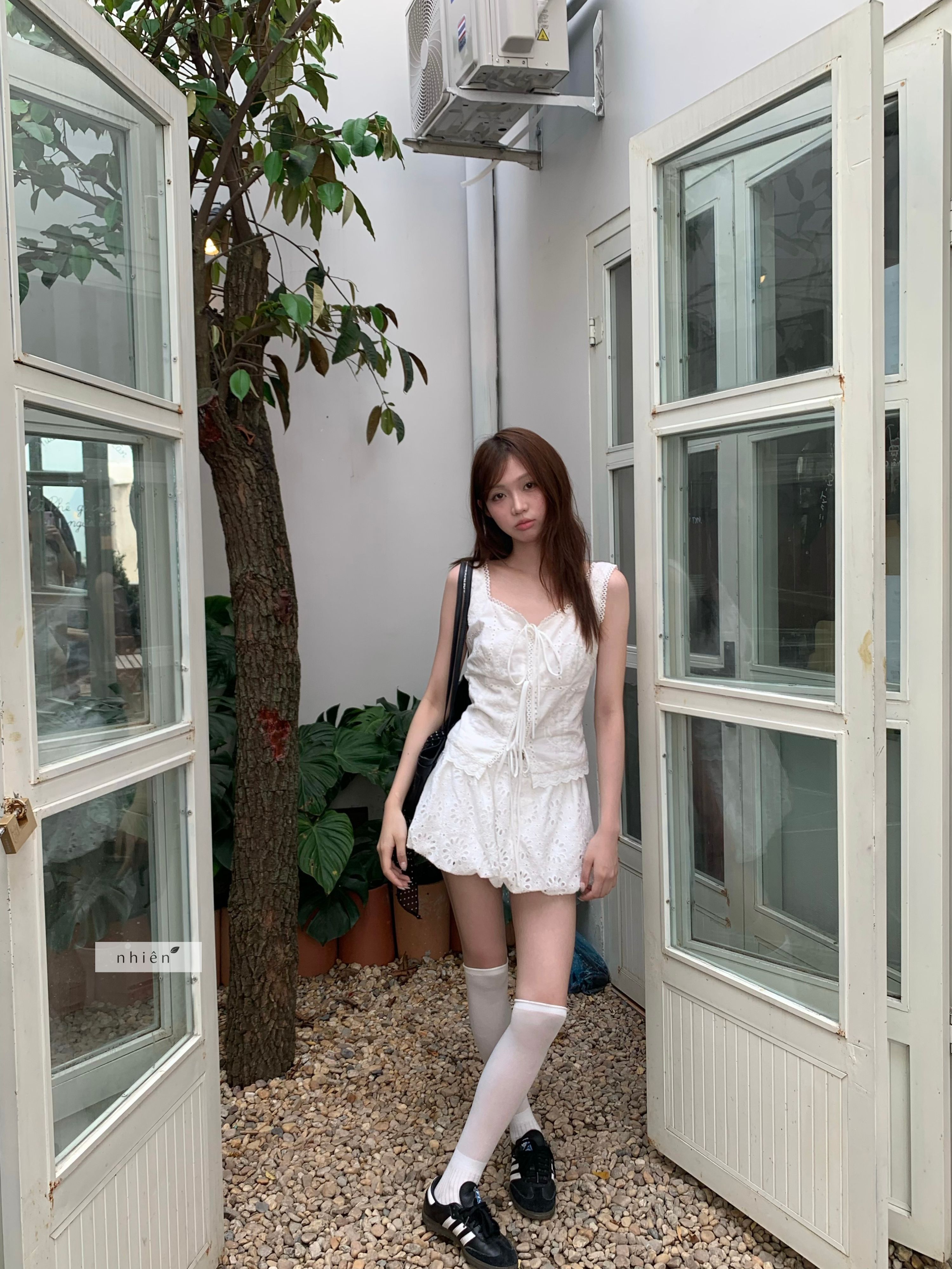 V320 IVORY BLOOM SKIRT