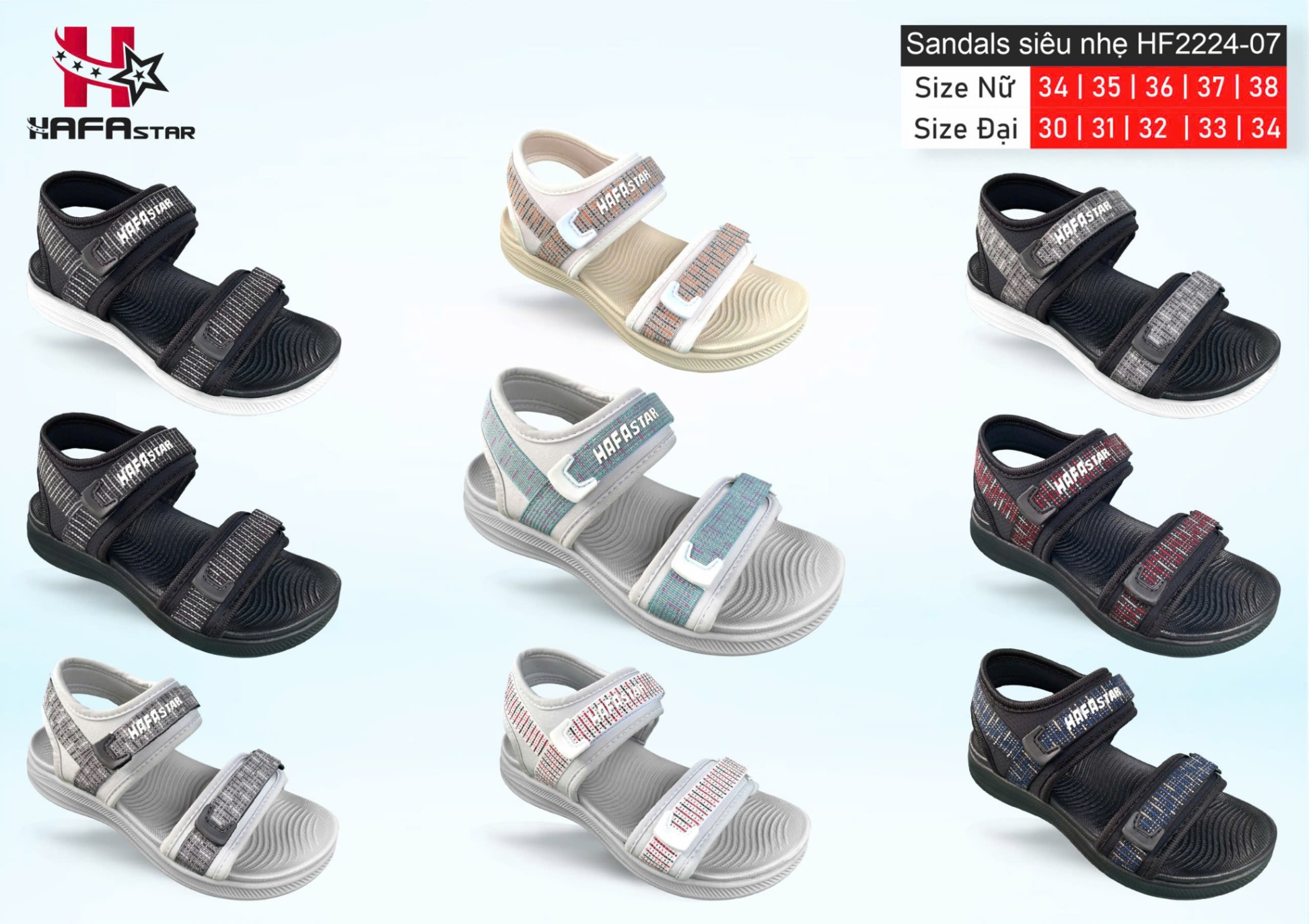 Sandals HF2224-07 (Nam/nữ/Đại)
