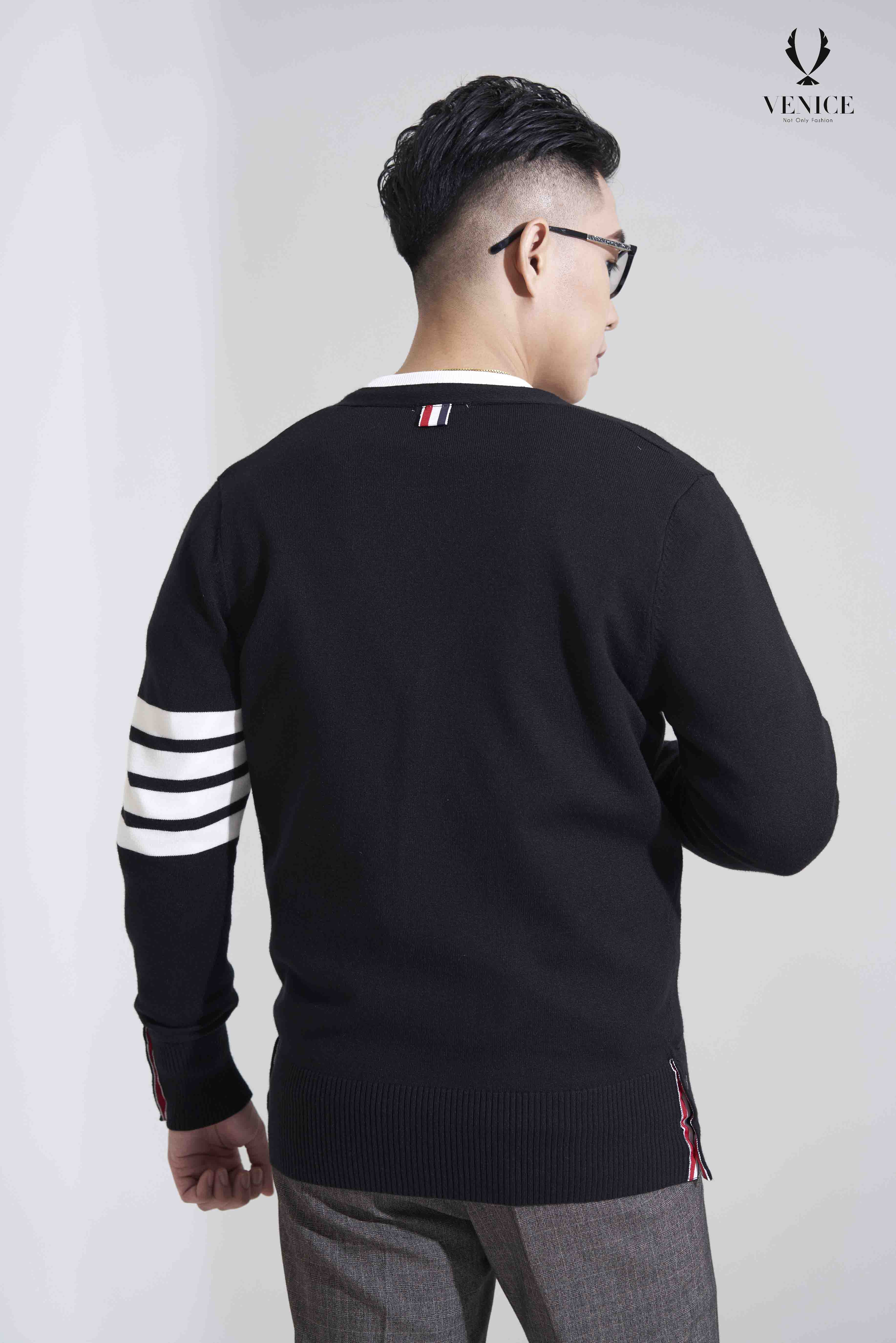 Áo len cao cấp đen cardigan