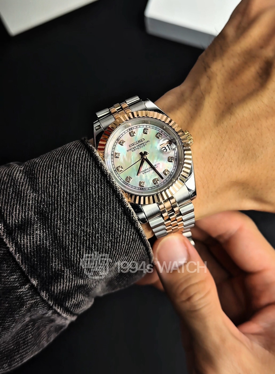 Seiko Mod - Dayjust Mother Of Pearl Gem