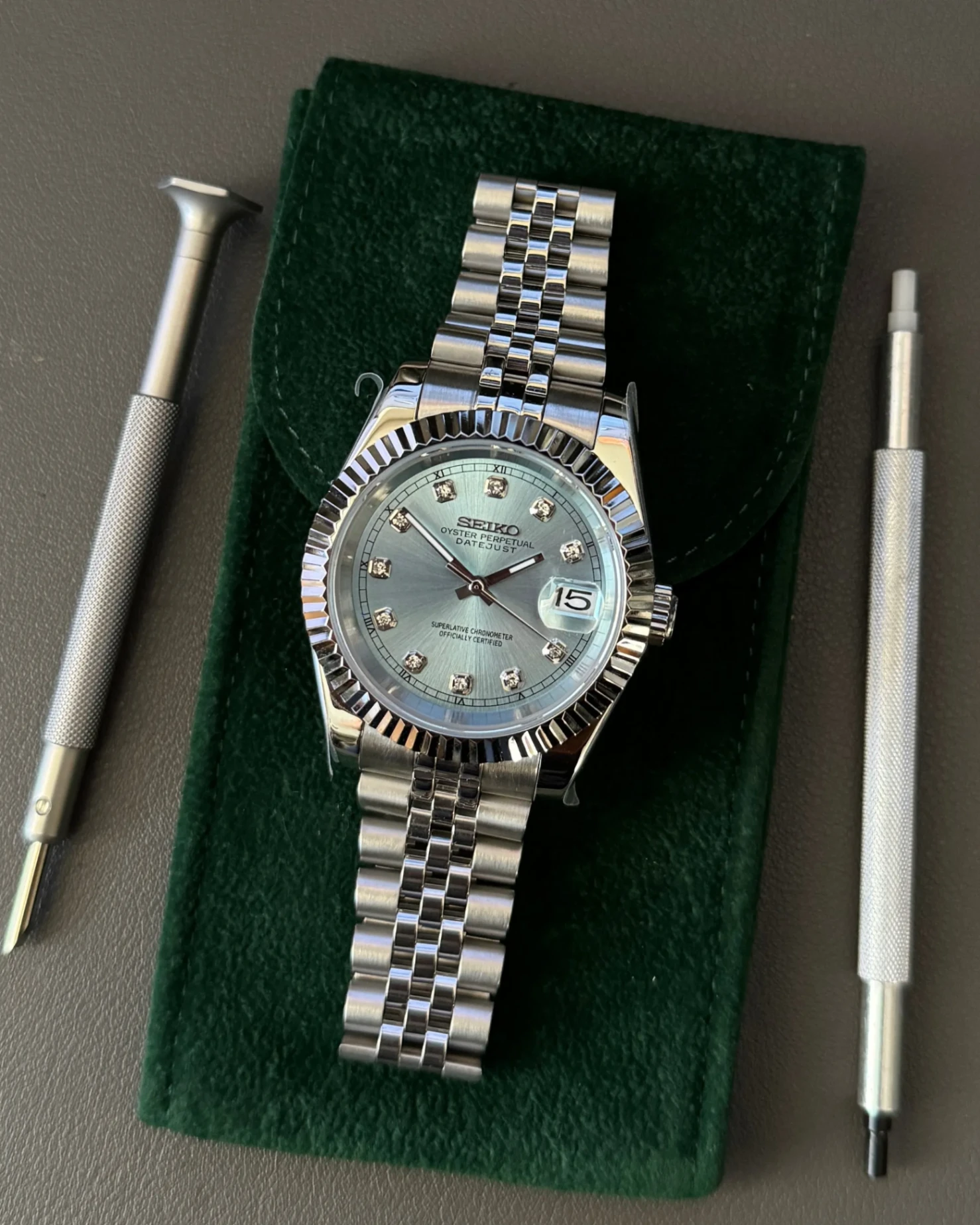 Seiko Mod - Dayjust Ice Blue Gem