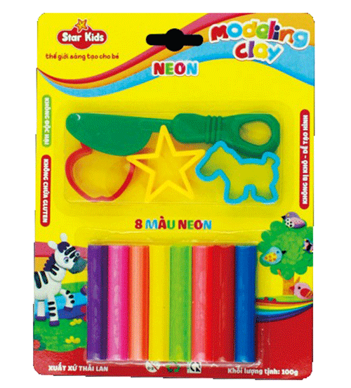 Vĩ khuôn đất nặn 8 màu k100/8c/4t