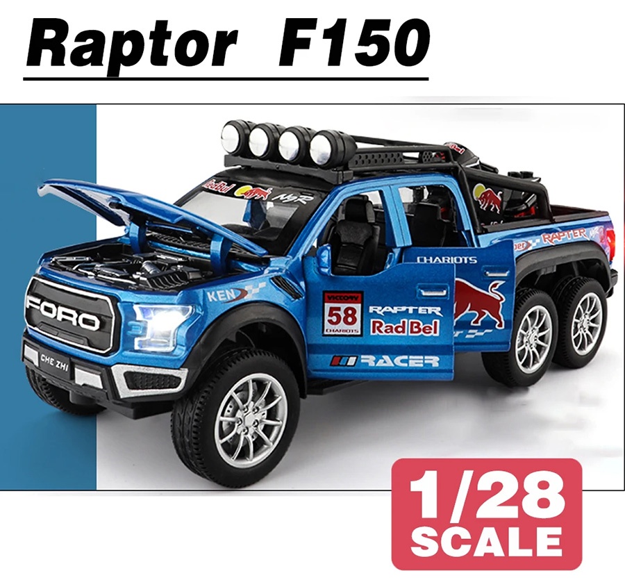 Xe Mô Hình Kim Loại Tỉ Lệ 1:28 Ford Raptor F-150