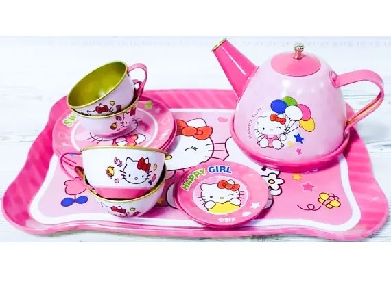 Bộ Tách Trà Kitty Kim Loại 14 Món 966-A17